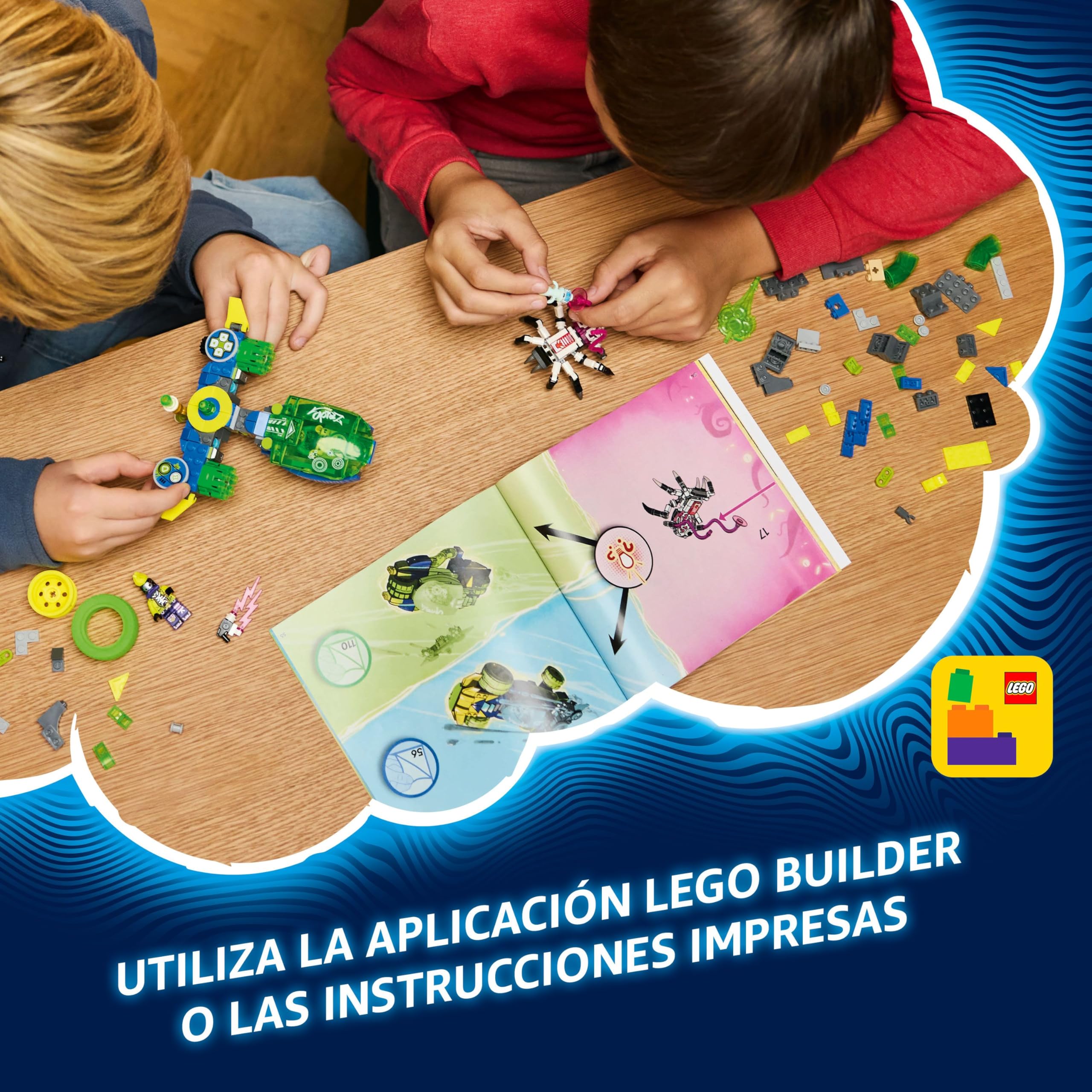LEGO DREAMZzz Mateo y Z-Blob Coche de Carreras y Moto 2 en 1 de Juguete para Niños y Niñas de 8 Años o Más, Minifiguras y Araña para el Juego de Roles, Regalo Infantil de Cumpleaños 71491