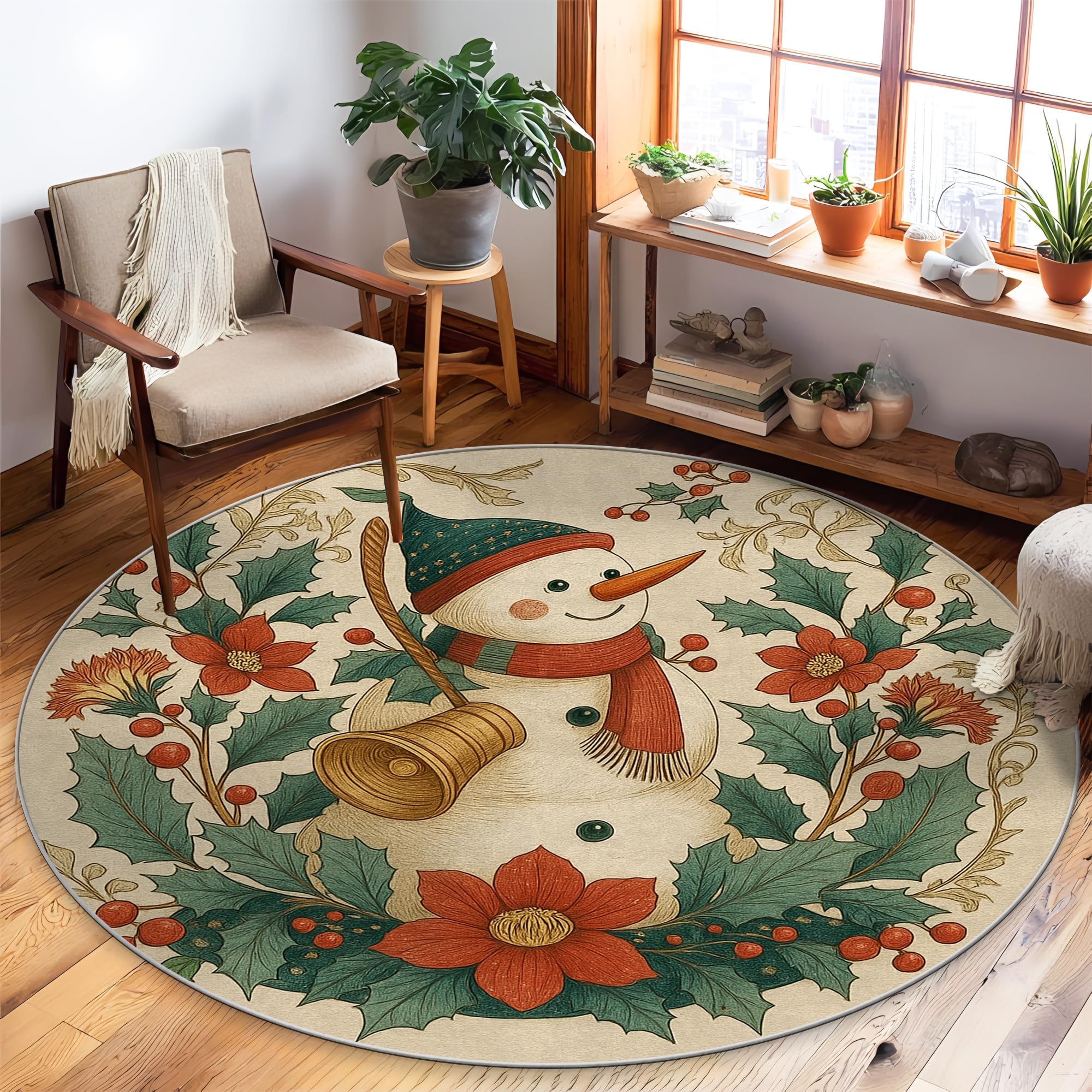 Tapis rond doux et facile à nettoyer pour éviter les taches au salon