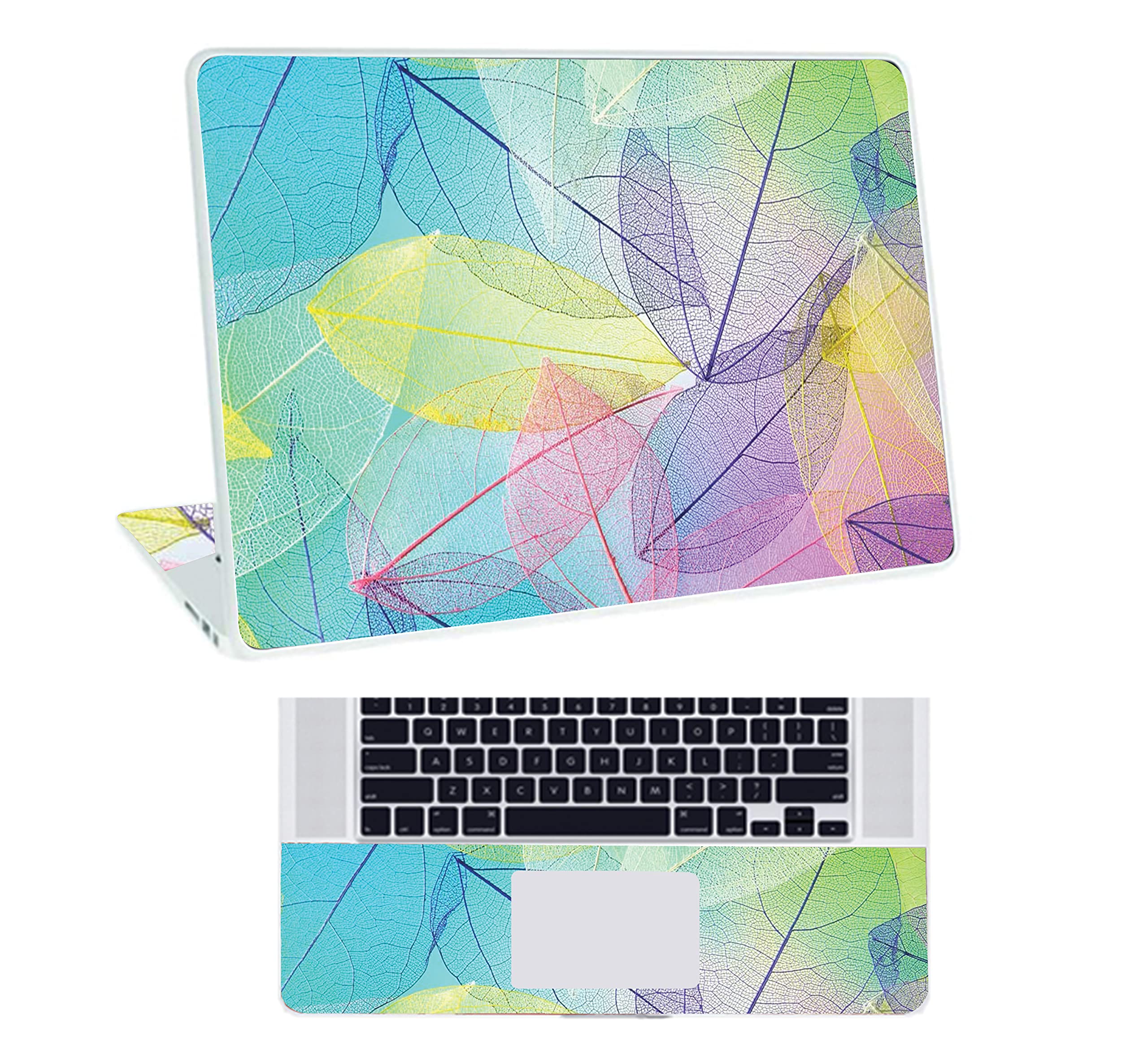 Inkykart Floral D28 Top+Wrist Pad Vinyl Laptop Skin/Sticker/Cover for 14 Inches Laptops Laminated-Removable-HD Quality Compatible for Hp-Dell-Sony-Lenovo-Asus etc.(13.8x9.6 Inches)