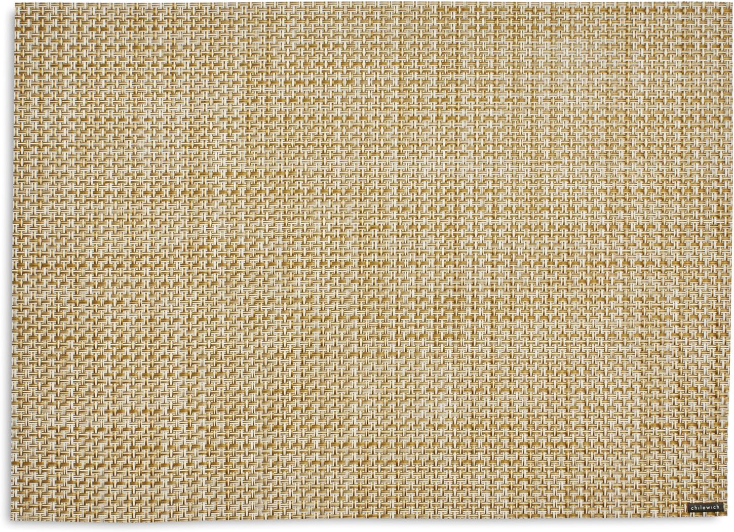 Chilewich Basketweave Rectangle 14x19 Placemat White/Gold
