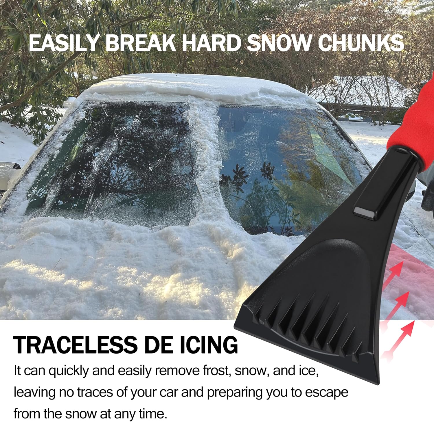 Ice Scraper for Cars and Small Trucks 2 Pack,Dang Near Indestructible Ice Scrapers for Car Windshield from Scrape Frost and Ice