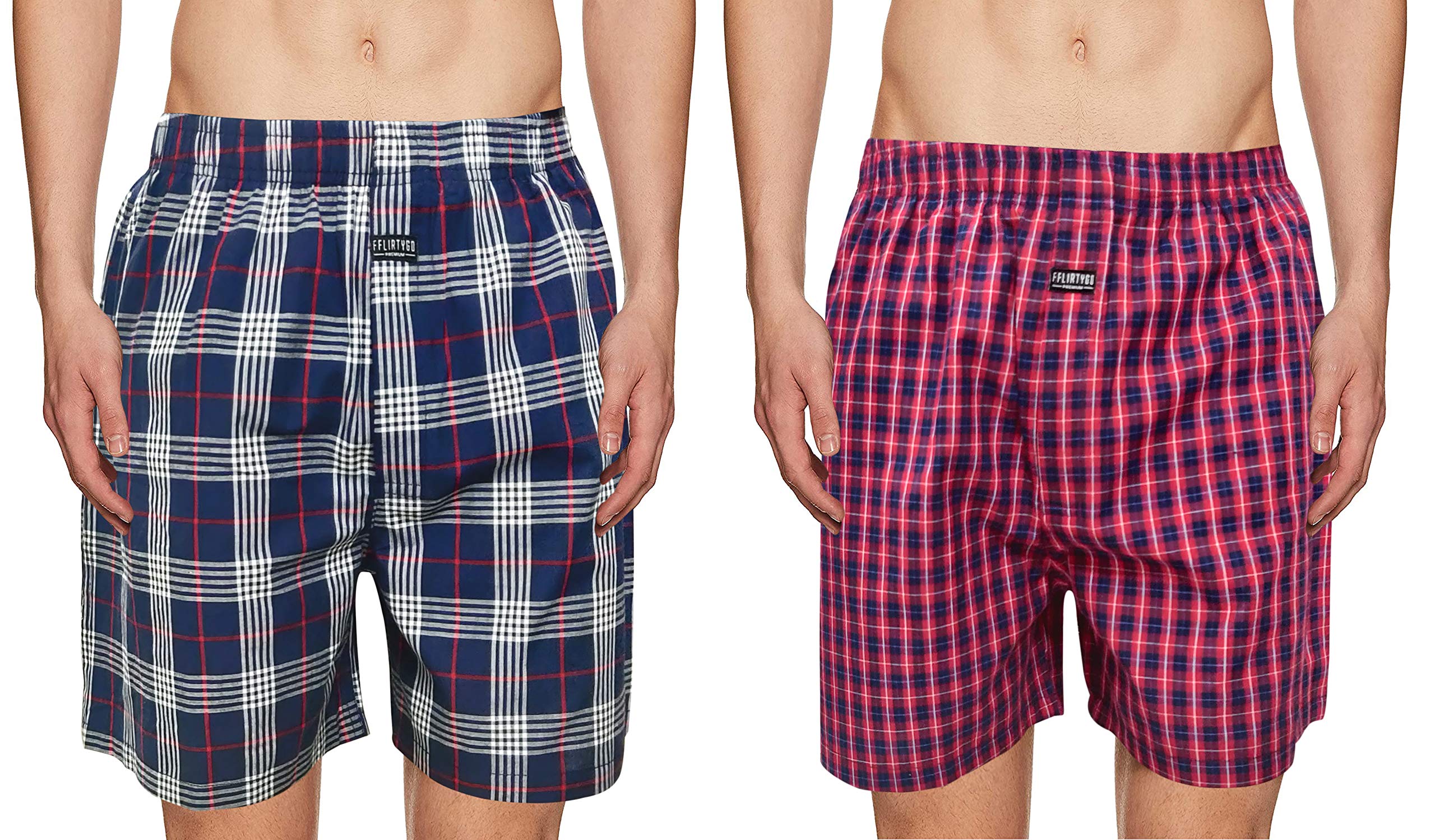 Premium Mens Boxer Combo, Made in India for Indians with 100 % Soft Combed Cotton. (Pack of 2 Red and Dark Blue)-image-42