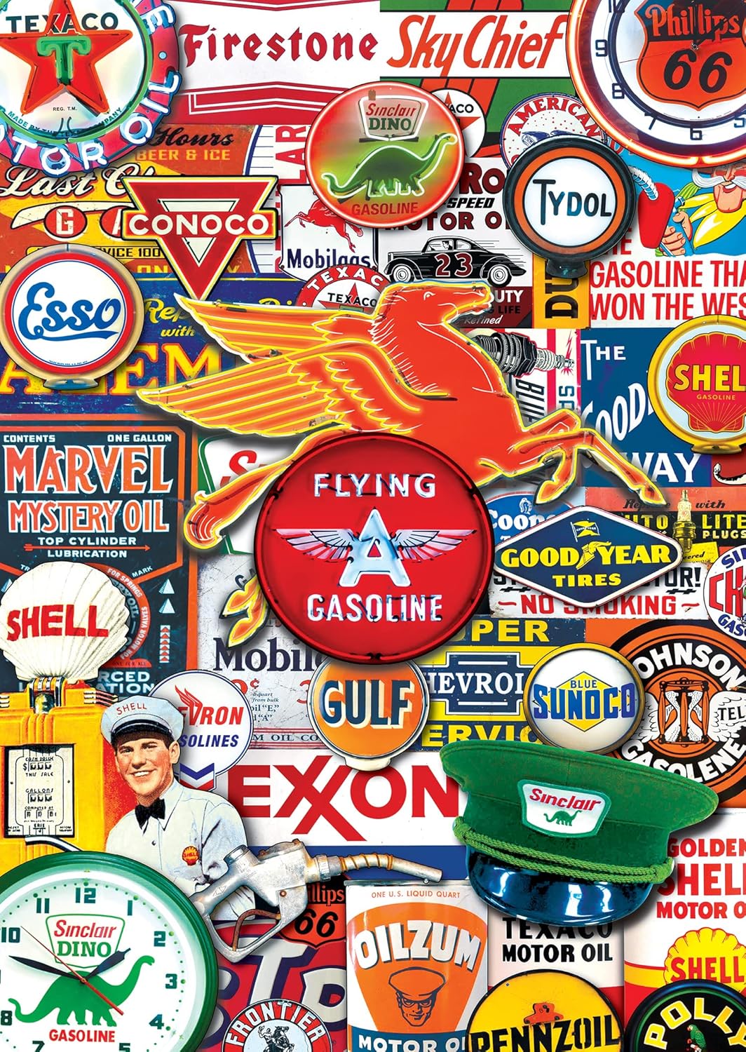 Masterpieces 1000 Piece Jigsaw Puzzle with Collectible Tin Case - Retro Petrol - 11.25"x16.75"