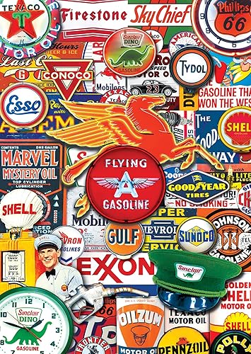 Miniatura 2 de MasterPieces - Juego de rompecabezas más pequeño del mundo, diseño de mármoles, entre otros, Retro gasolina, Variados