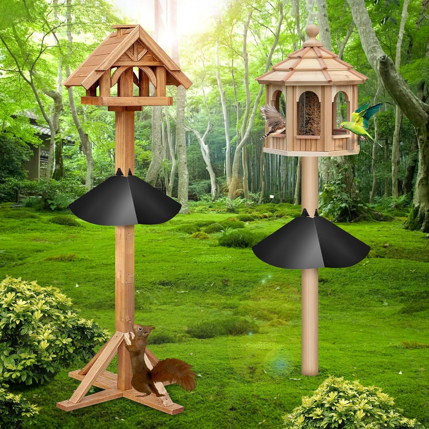 Metal Squirrel Baffle for 4x4 Post,Outdoor Squirrel Guard for Wooden Trunk Pole