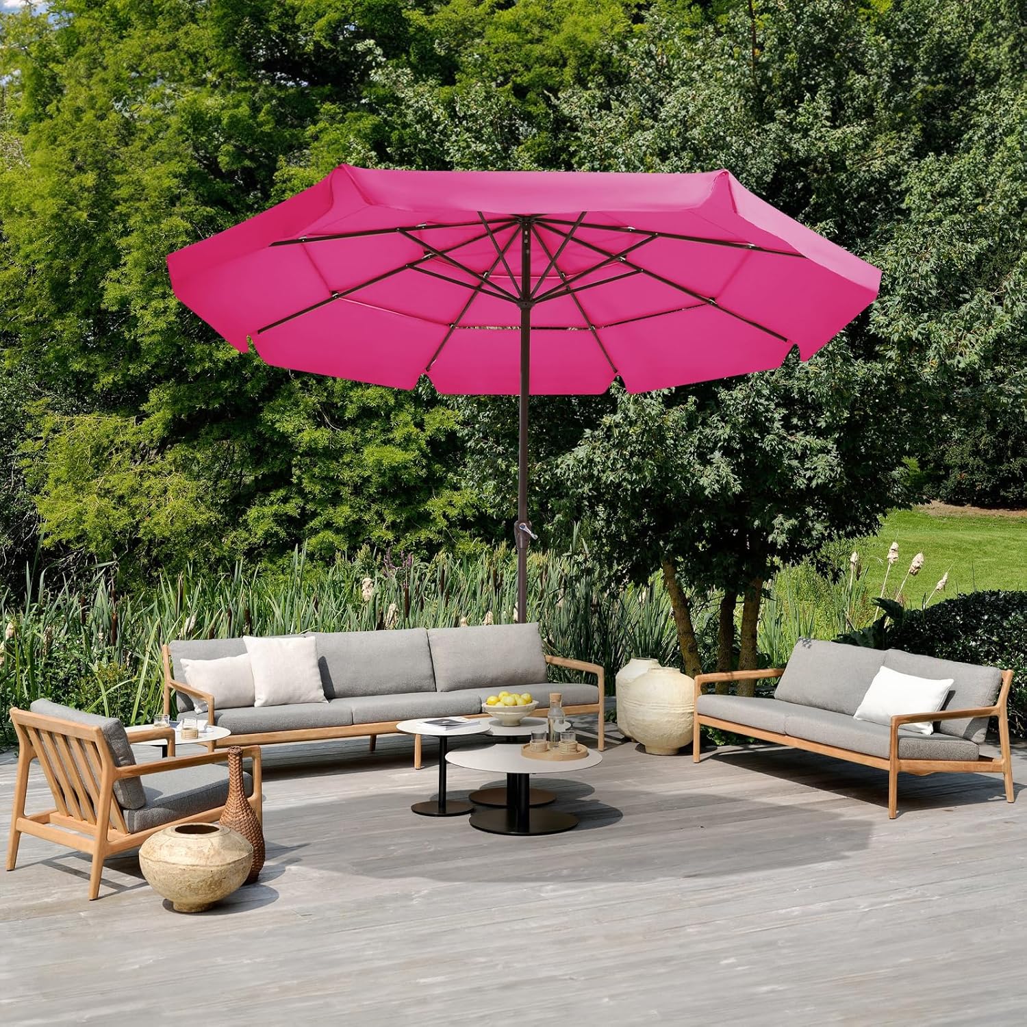 Stay Cool in Style: The JEAREY 12 FT Patio Umbrella Review!