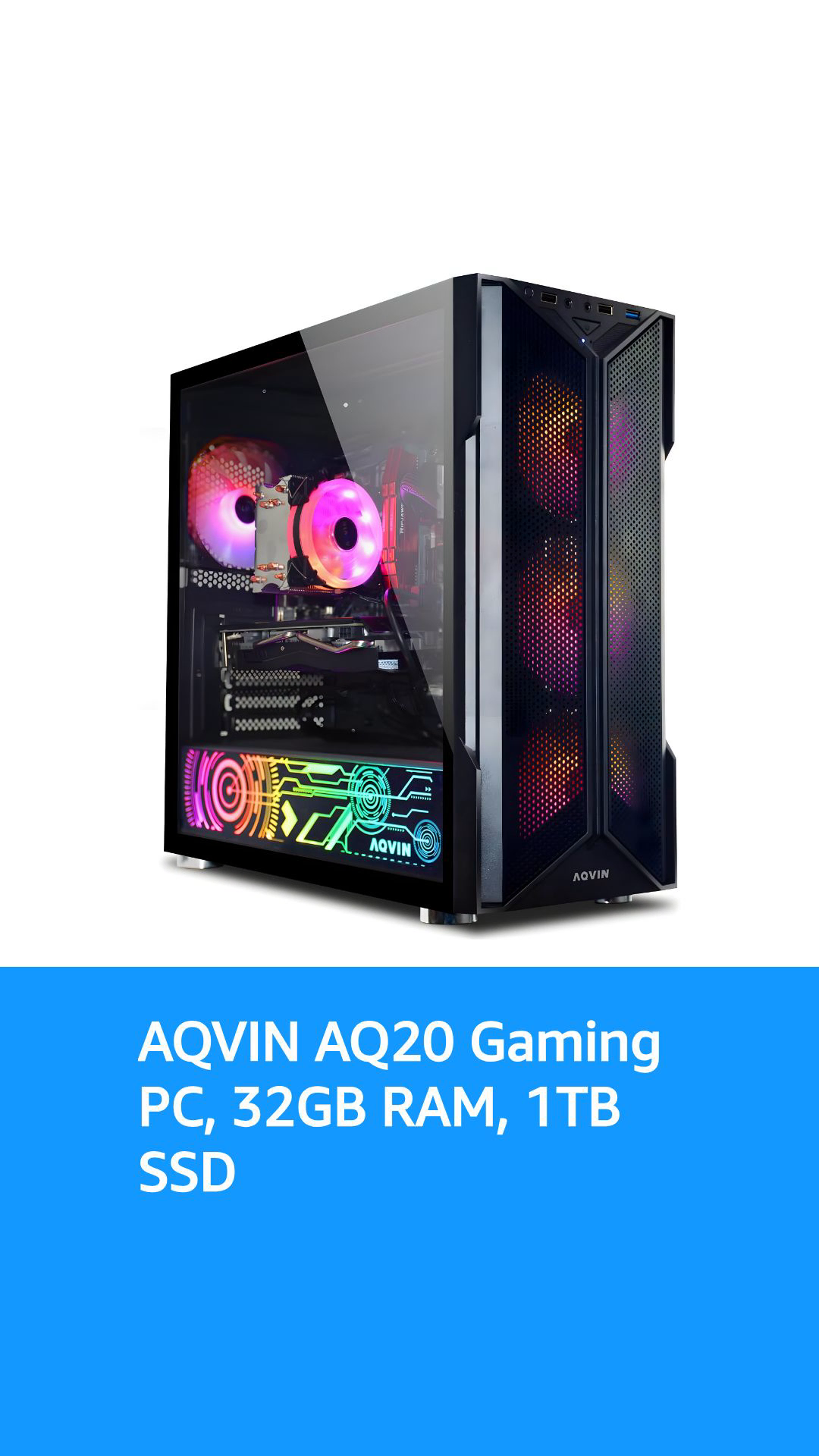 Gaming Tower Desktop PC - Intel Quad Core i7 Processor Up to 4.6