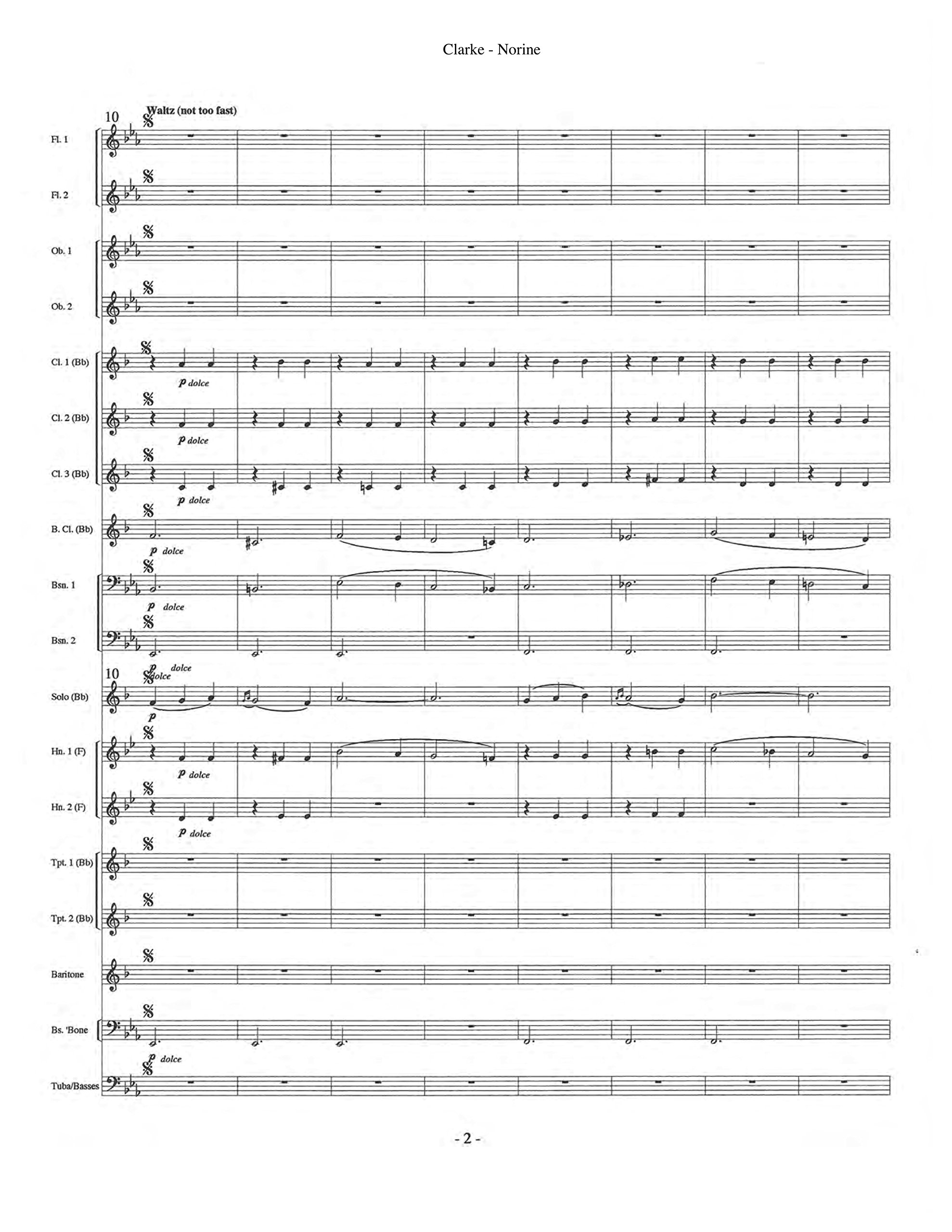 Norine - Waltz for Solo Cornet or Trumpet & Wind Ensemble or Band - Image 6