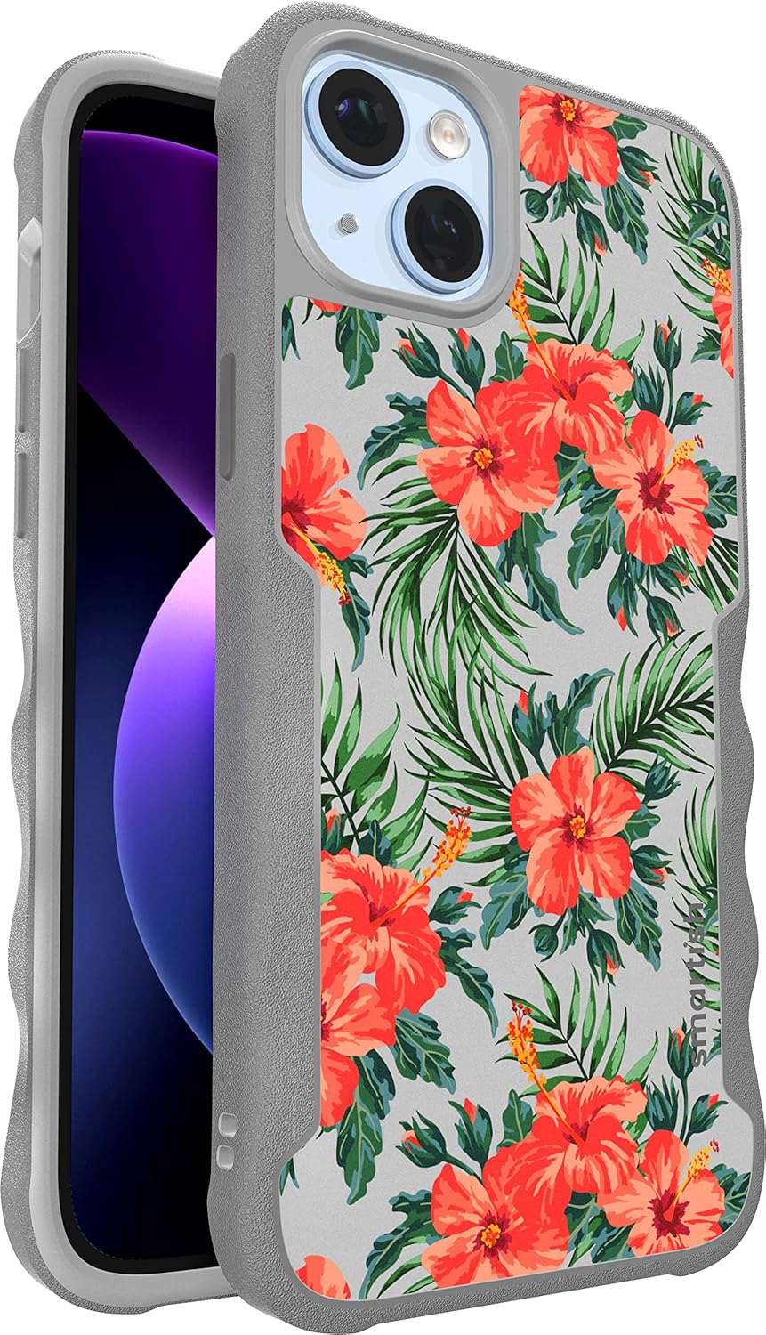 Smartish iPhone 14 Plus Protective Case - Gripzilla Compatible with MagSafe [Rugged + Tough] Heavy Duty Armored Slim Cover with Drop Protection - Tropical Shirt [Tropical Shirt] iPhone 14 Plus