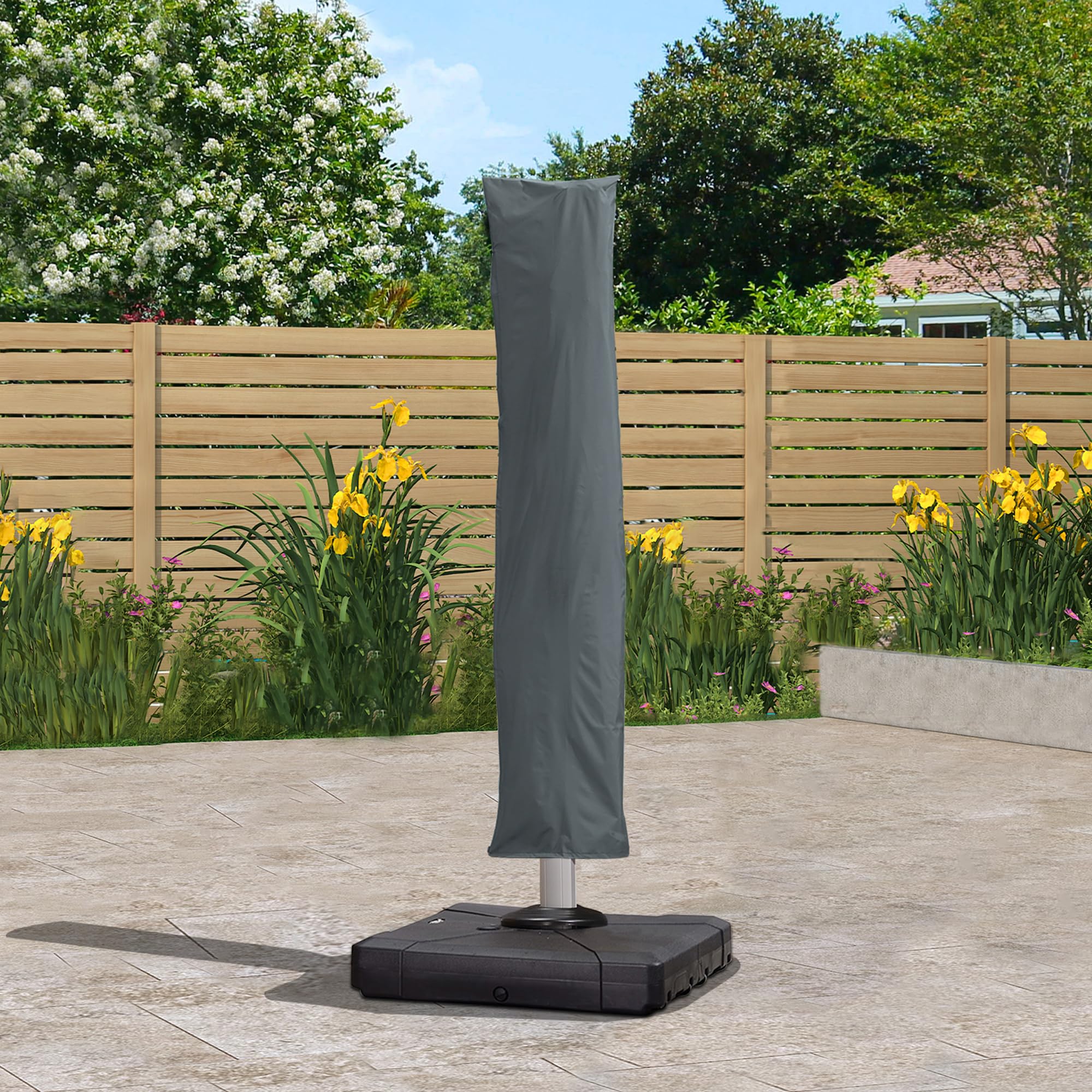 Housse Parasol Déporté Ceisazira - Imperméable Oxford - Anti-UV - Avec Tige Télescopique - 265cm