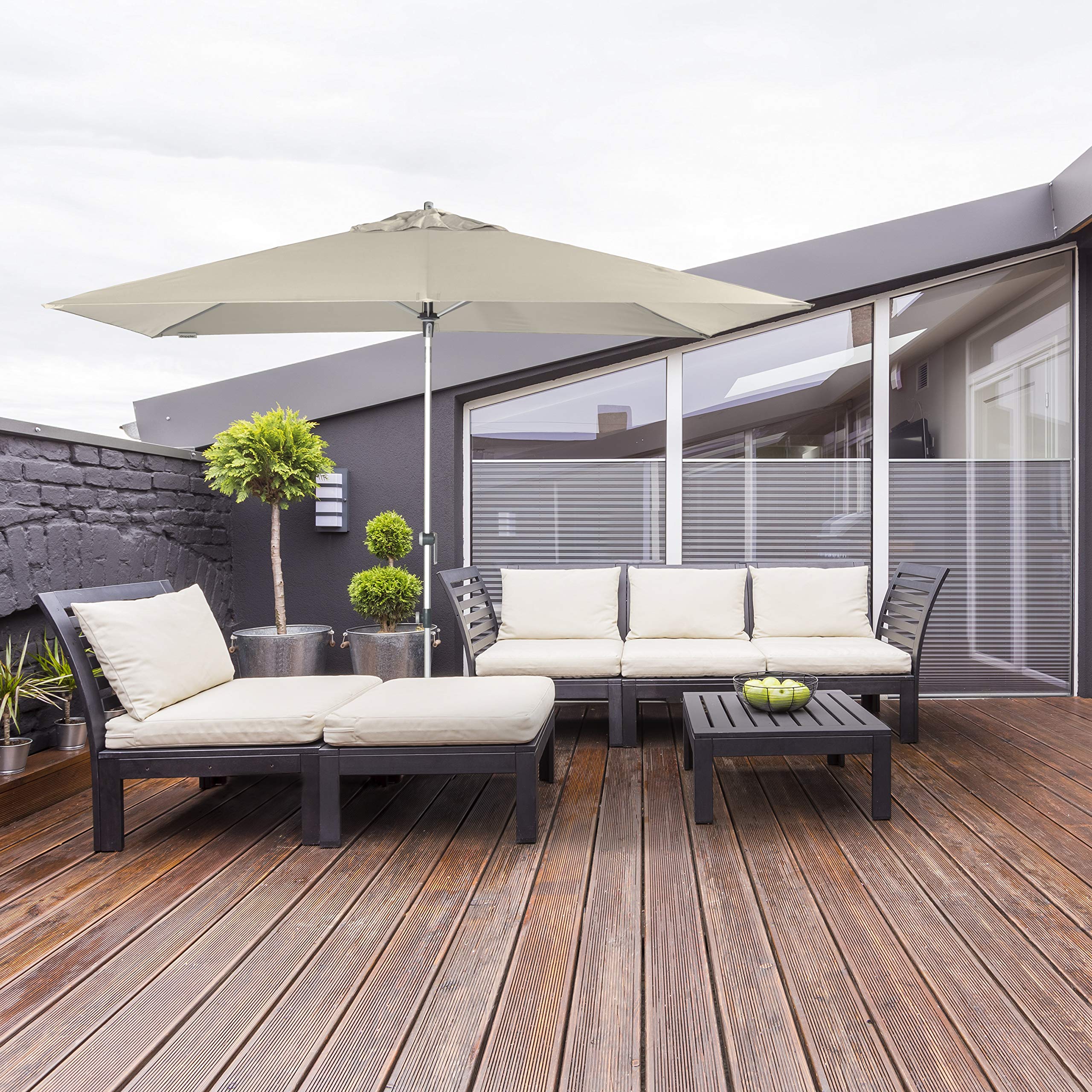 Doppler EXPERT Auto Tilt – Knickbarer Sonnenschirm für Balkon oder Terrasse – Regenabweisend