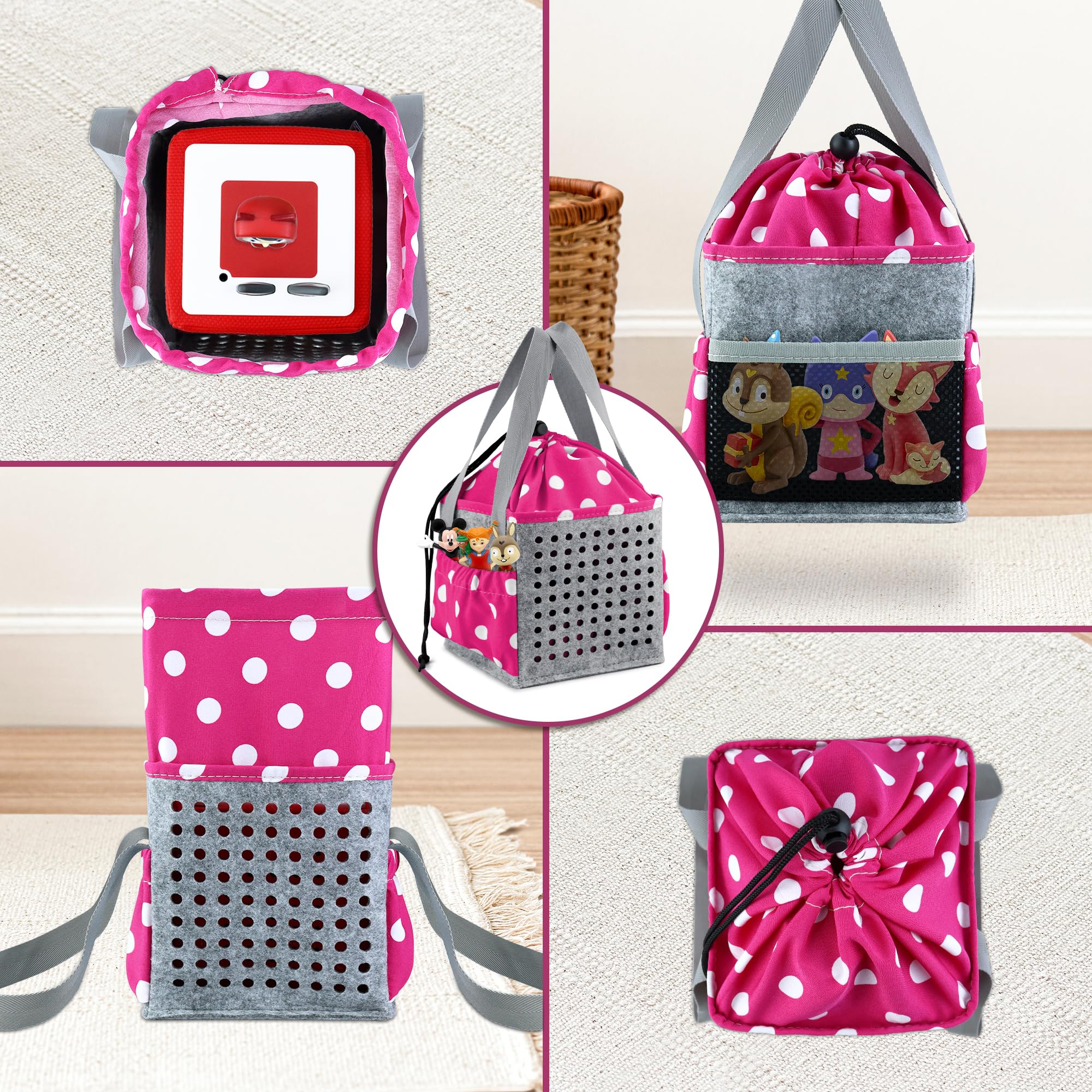 Housse De Transport Pour Toniebox + 2-5 Figurines – Sac De Rangement Bleu – Protection Chute – Poche USB – Poignée Portable