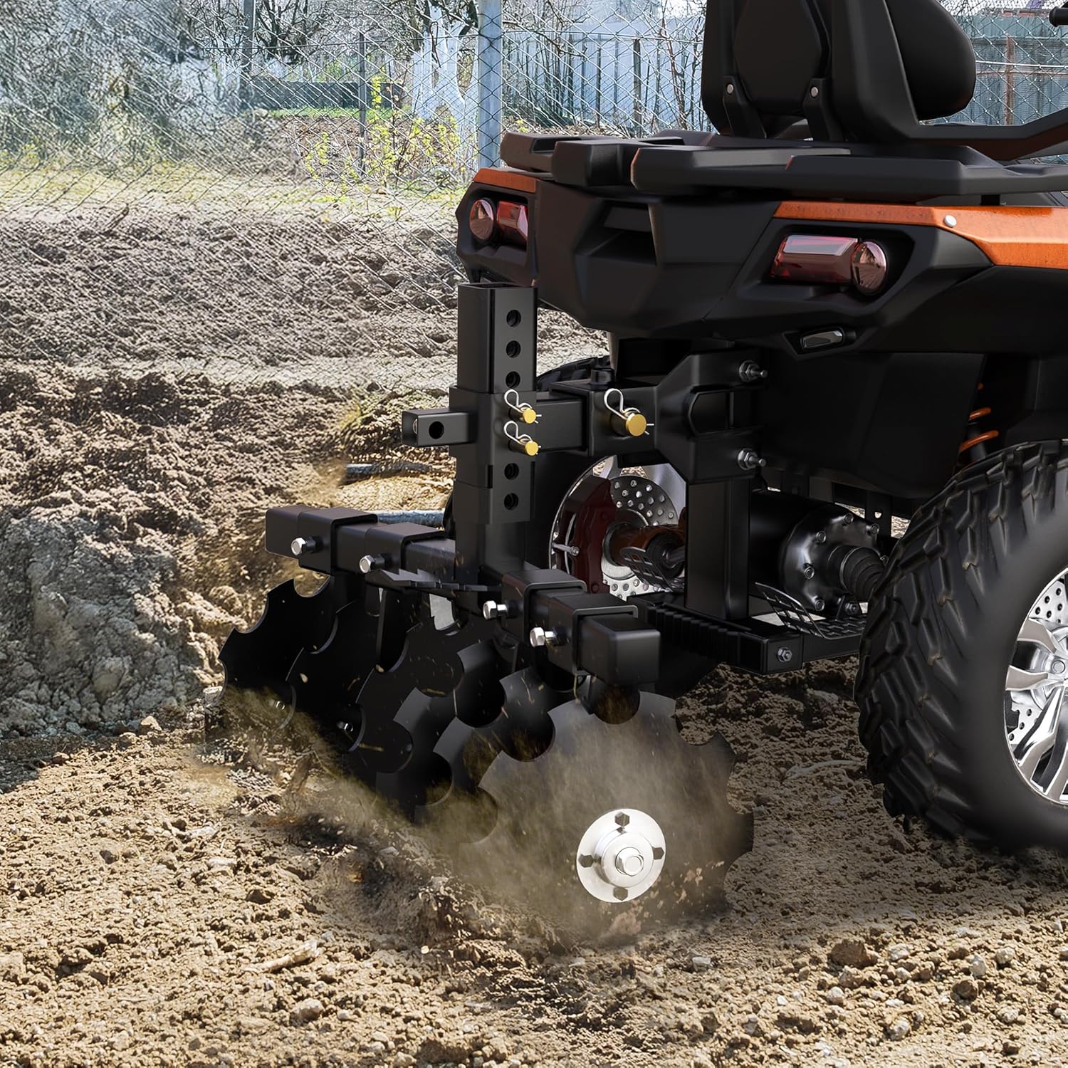 AUTOSAVER88 28" Heavy-Duty Disc Plow Harrow with Universal 2" Receiver for Tractor, ATV, UTV, Pull Behind Tiller for Subsoiling, Planting and Harvest, Black