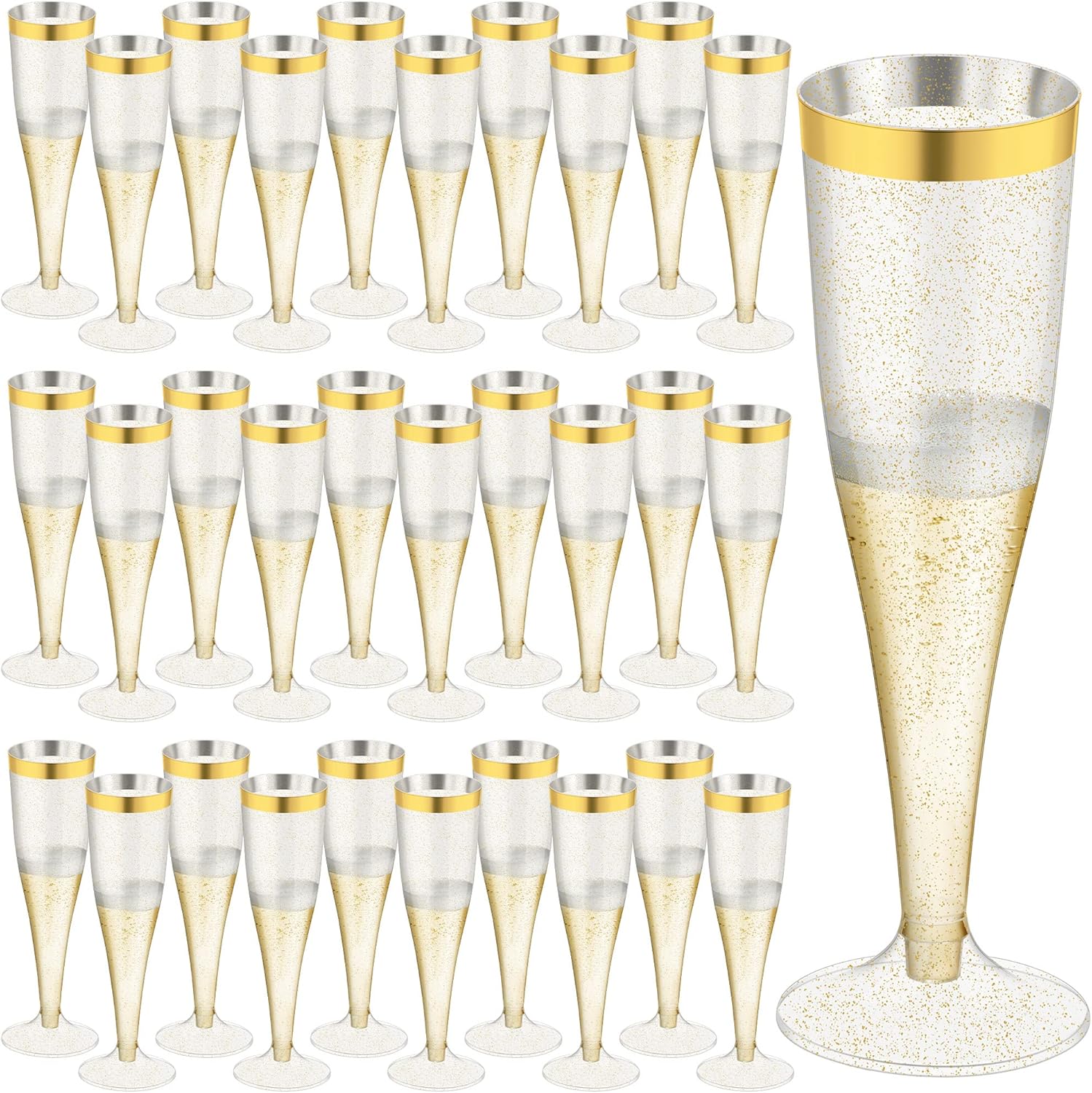 Ruisita 120 Pack Plastic Champagne Flutes 4.5 Ounces