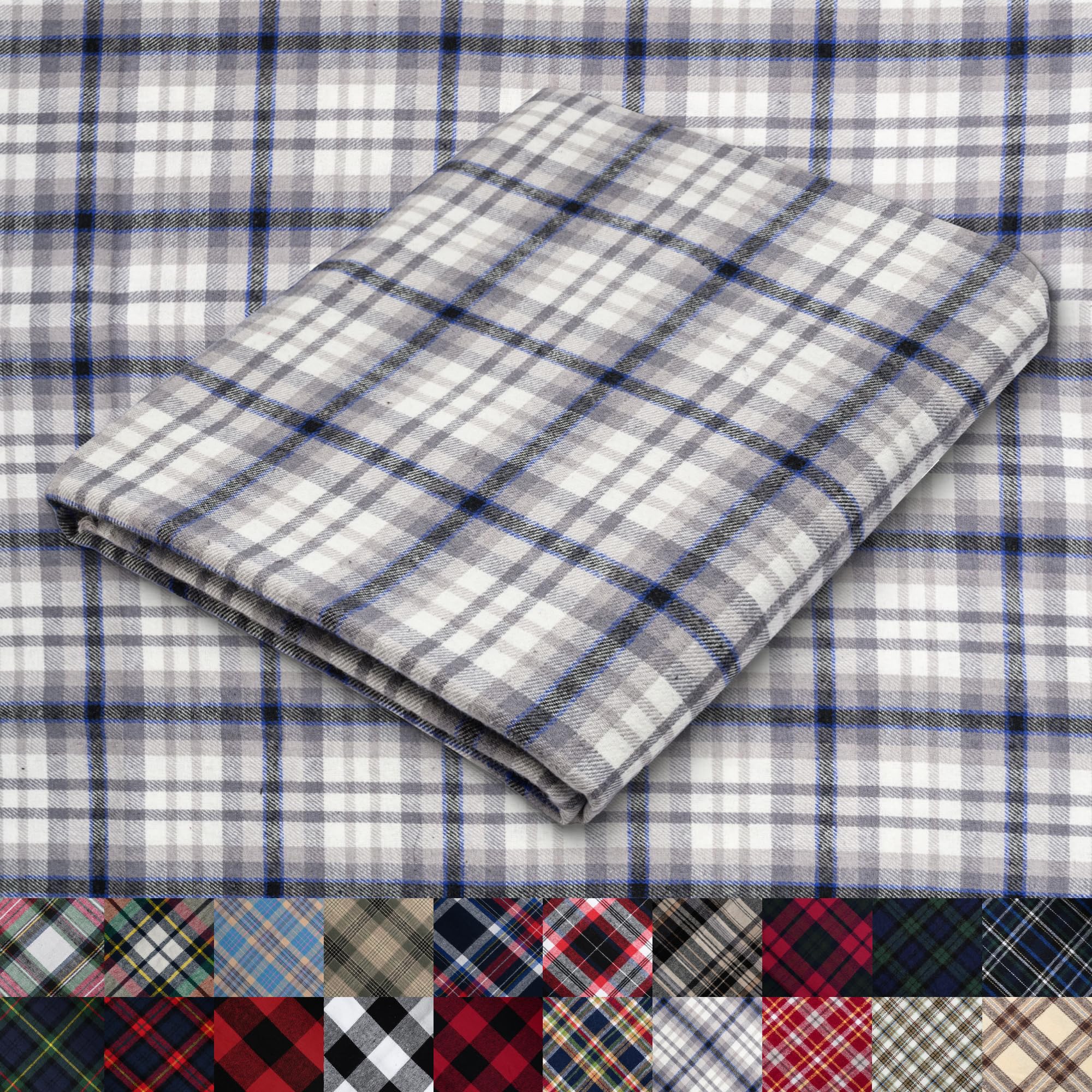 Pico Textiles 1 Yard Blue and Green Blackwatch Tartan Plaid Flannel Fabric - 60" Wide - 100% Cotton - Sold by The Yard - for Shirts, Scarves, Pajamas & Receiving Blankets — view 55