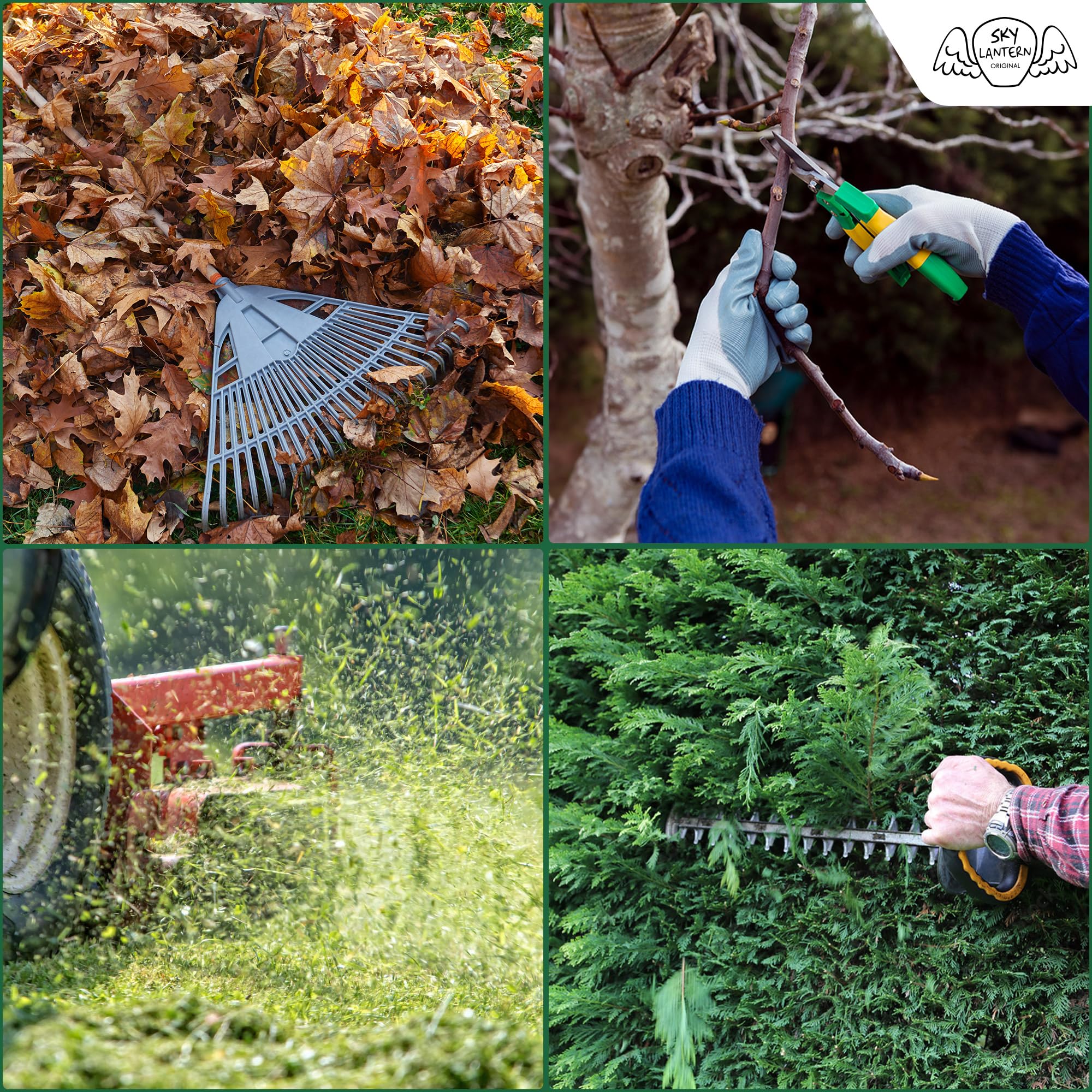 SKYLANTERN Lot de 3 * 500L Sacs de Déchets Jardin Résistants en Polypropylène – Sacs Poubelle Extérieurs avec 3 Poignées Renforcées pour Déchets Végétaux – Utile pour Déchets et Recyclage
