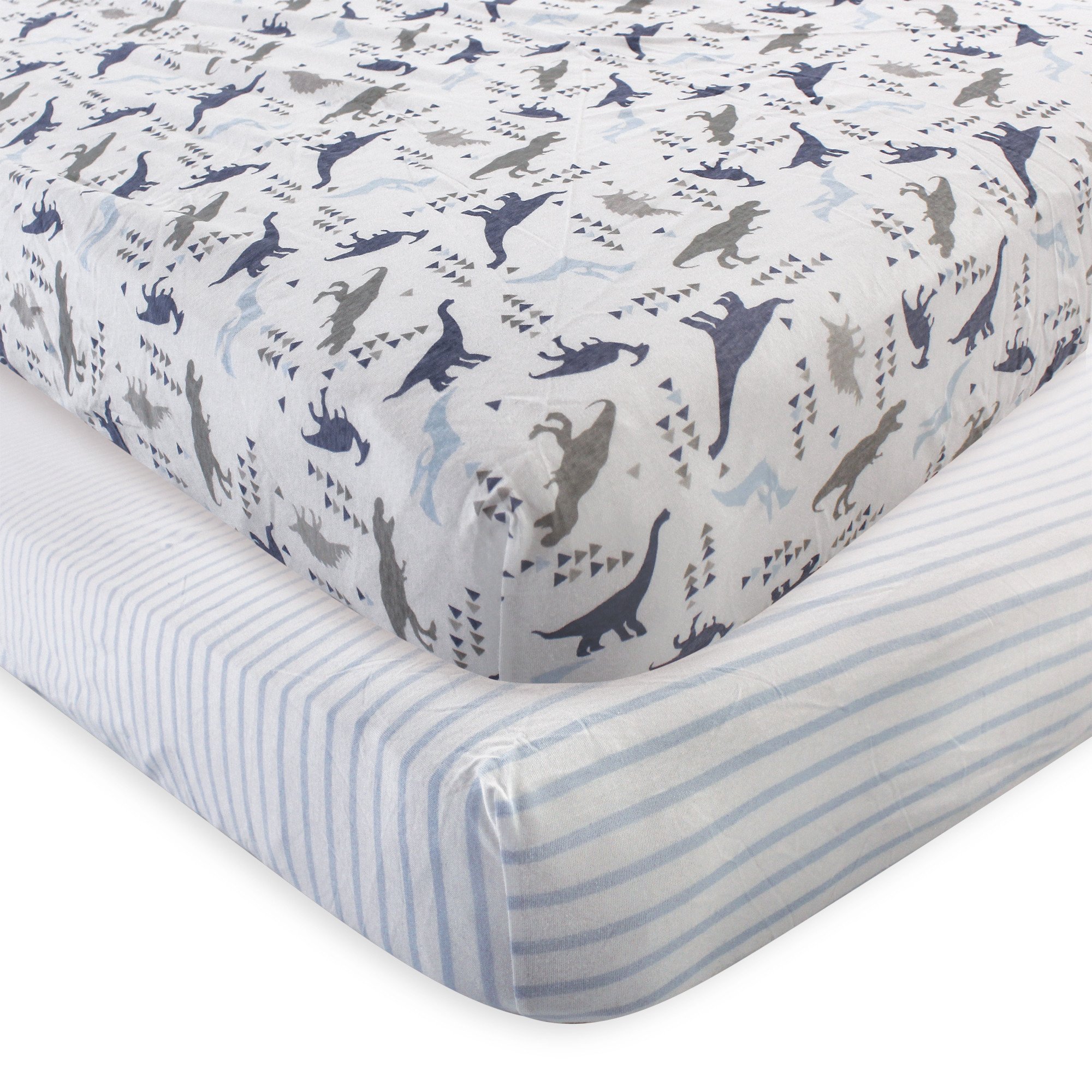Touched by Nature Lenzuola per culla unisex, in cotone biologico, Dino, taglia unica