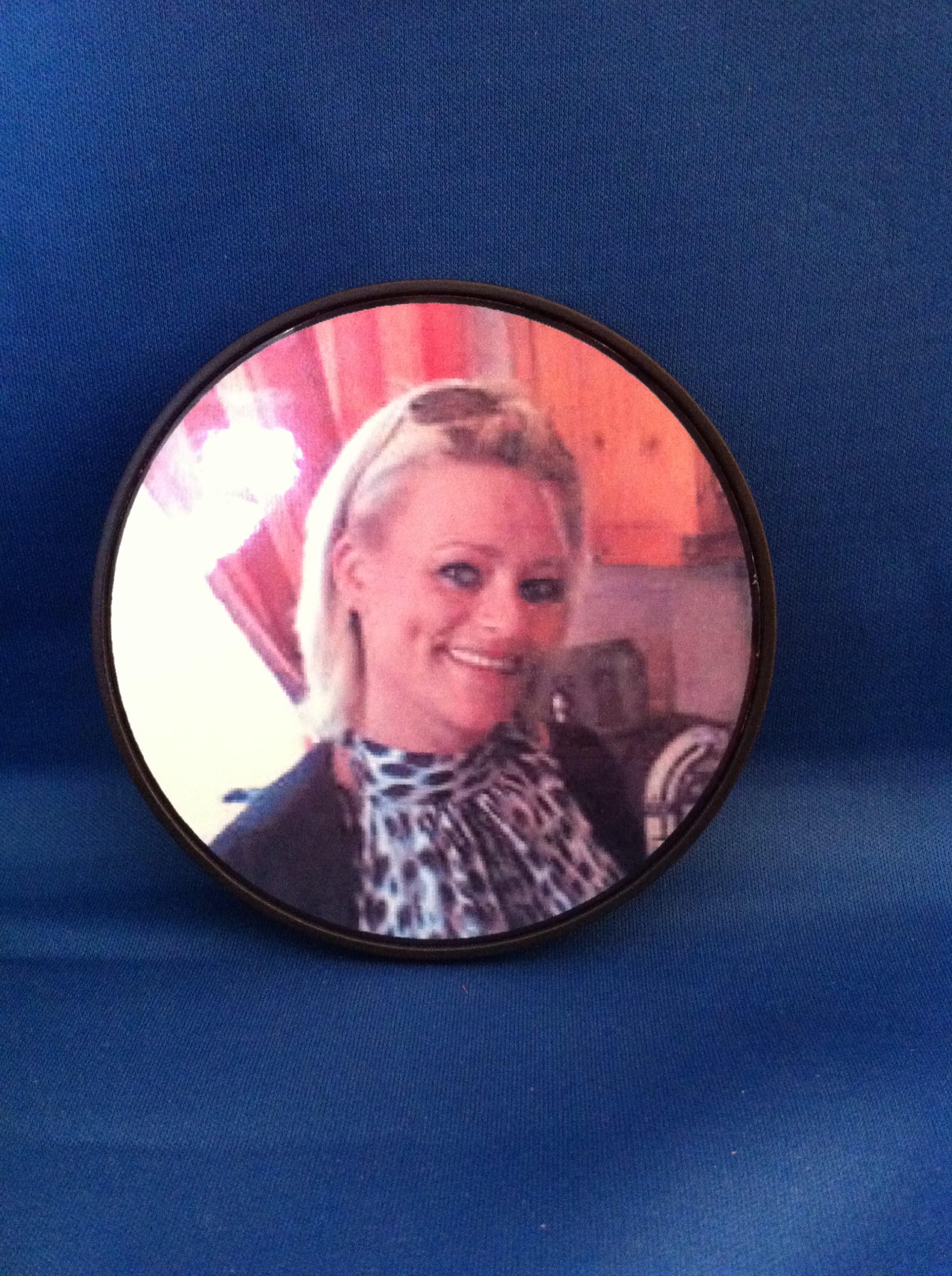 Personalised Grave Memorial Photo Plaque Disc for Plaque Headstone Vase size 90mm Diameter