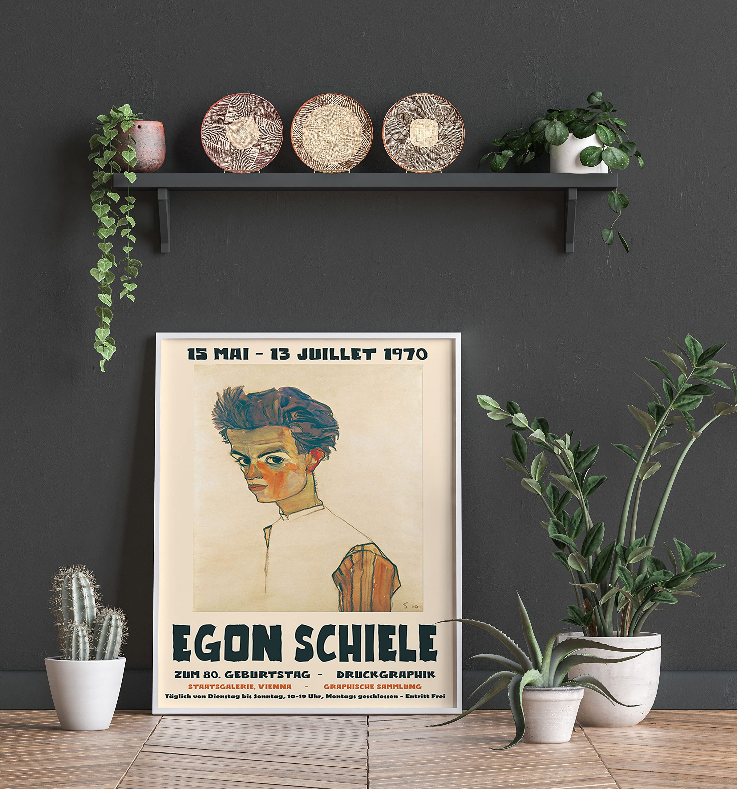 Amazon.com: Wallbuddy Egon Schiele Exhibition Poster 1970 Museum