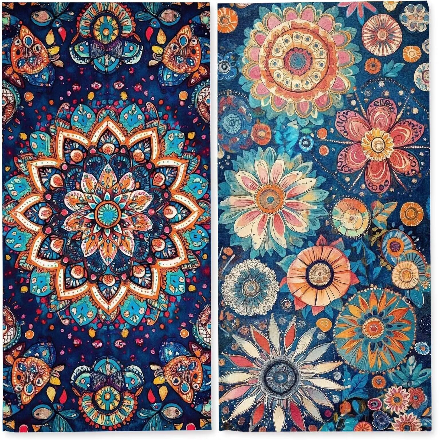 Ręczniki plażowe z mikrofibry dla dorosłych, 100 x 200 cm, 2 sztuki, lekki ręcznik plażowy z jednostronnym nadrukiem, bardzo duży szybkoschnący ręcznik plażowy bez piasku, pływanie sportowe, podróże