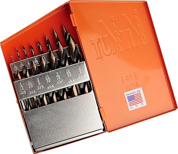 KnKut 15 Piece Mechanics Length Step Point Drill Bit Set 1/16"-1/2" by 32nds