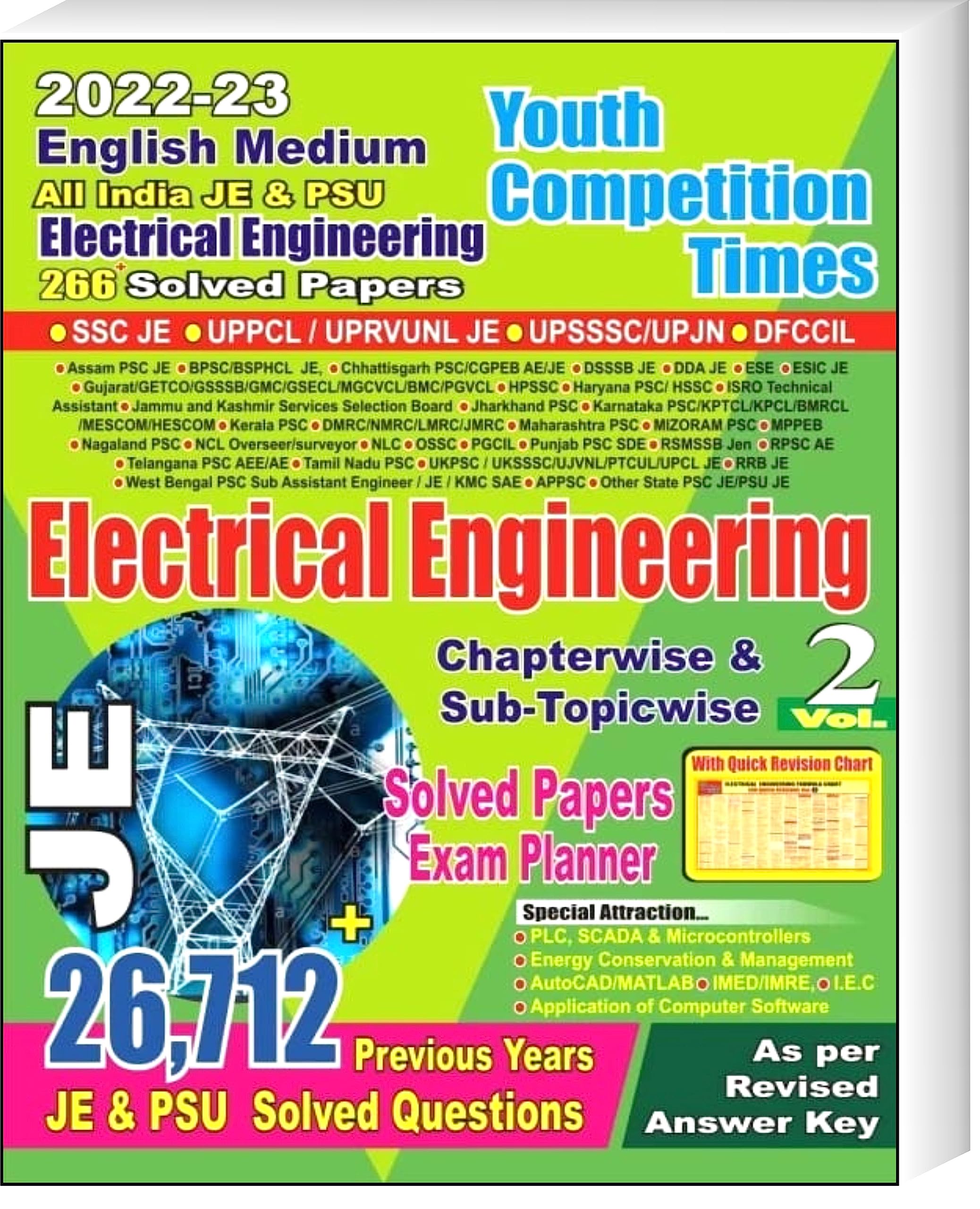 Youth Competition Times Electrical Engineering JE Vol.2 | Chapterwise Solved Papers | Exam Planner | SSC JE | UPPCL/UPRVUNL | UPSSSC /UP JN | DFCCIL