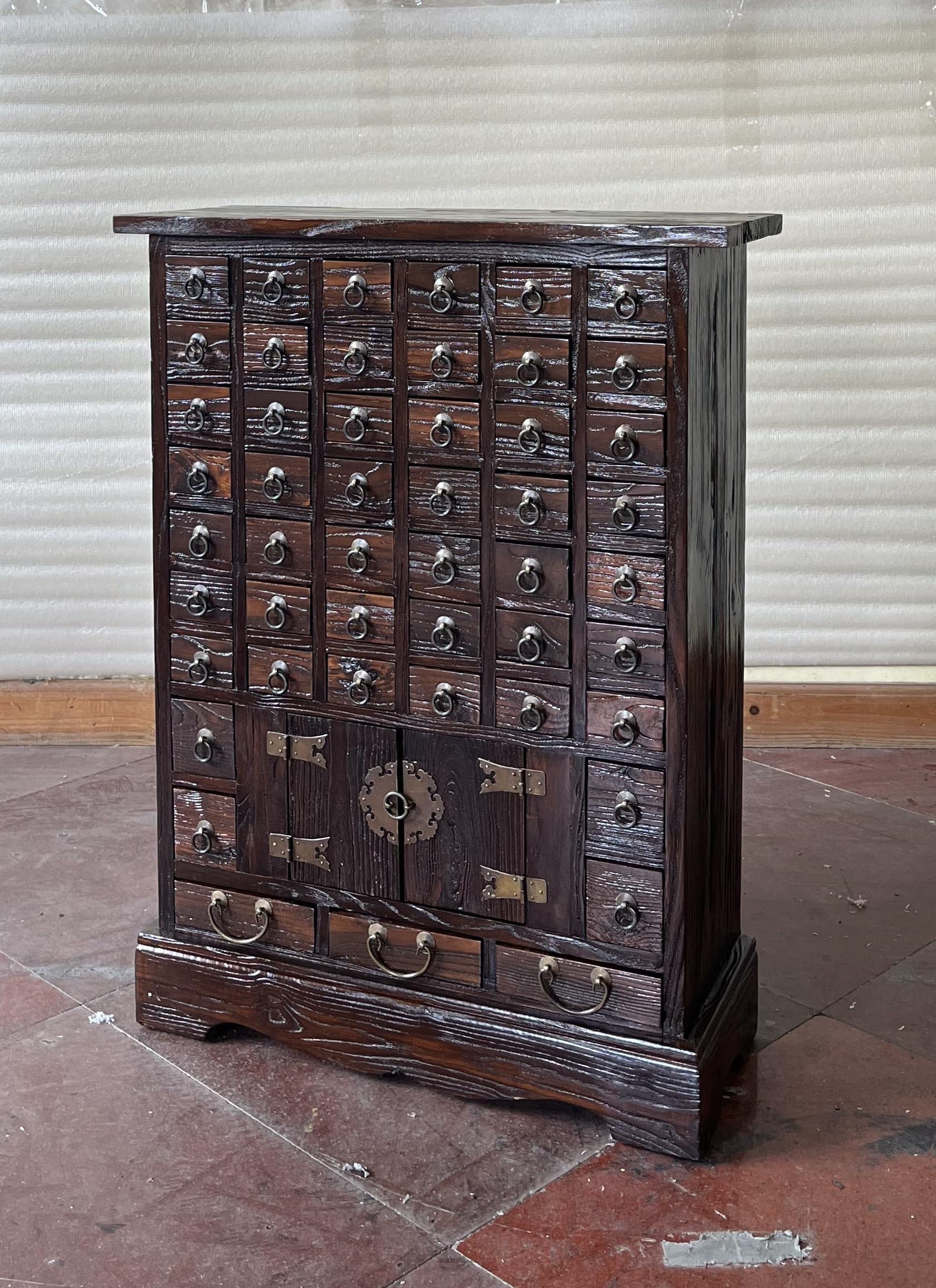 Kunibert Armoire à pharmacie antique - En bois massif - Largeur : 68 x hauteur : 91 cm