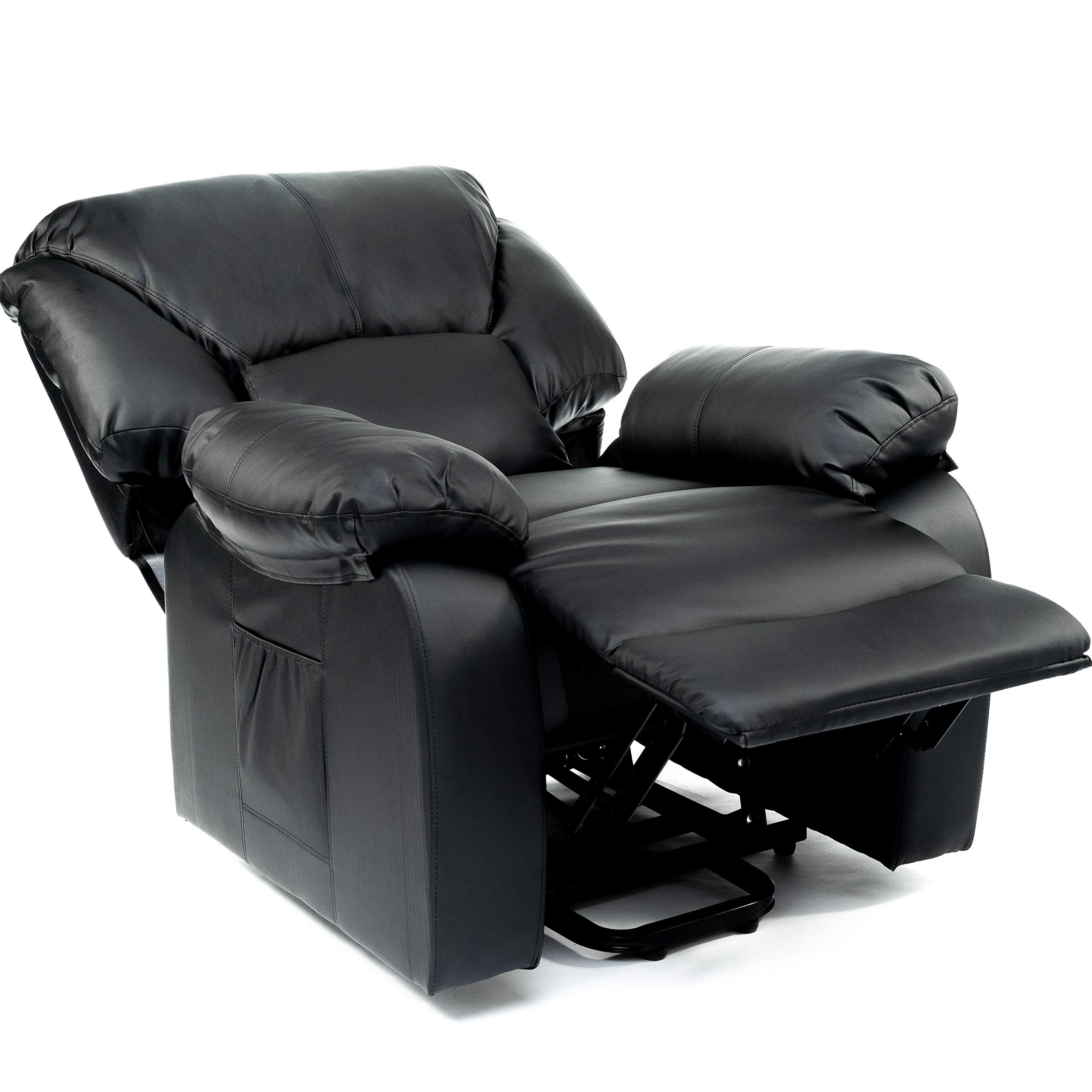 ECODE® Fauteuil Relax Releveur Reclinable en Similicuir avec Massage, Chaleur Lombaire et USB de Charge – Mode TV Reclinable, 10 Vibreurs, Idéal pour Personnes Âgées