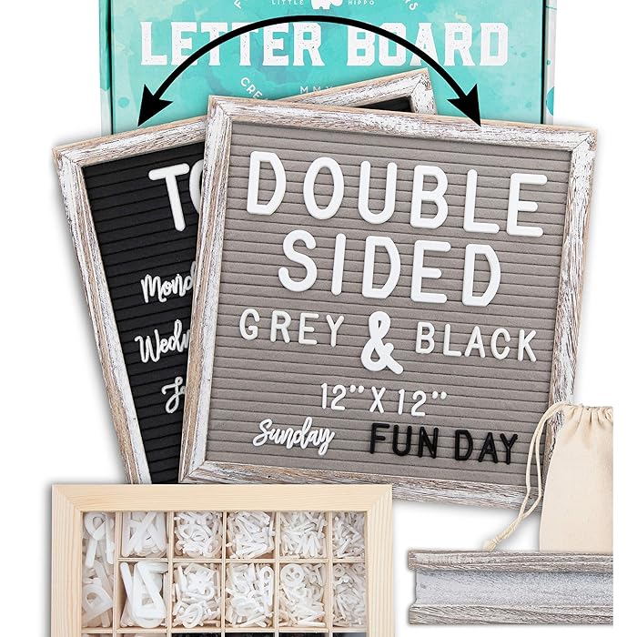 Buy Letter Board 12"x12" Rustic Double Sided (Black & Gray) +690 Pre