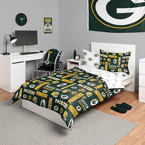 Miniatura 17 de FOCO Unisex-Adult NFL Team Logo Bed in a Bag Comforter, Sheets, Pillow Cases Bedding 5-Piece Set