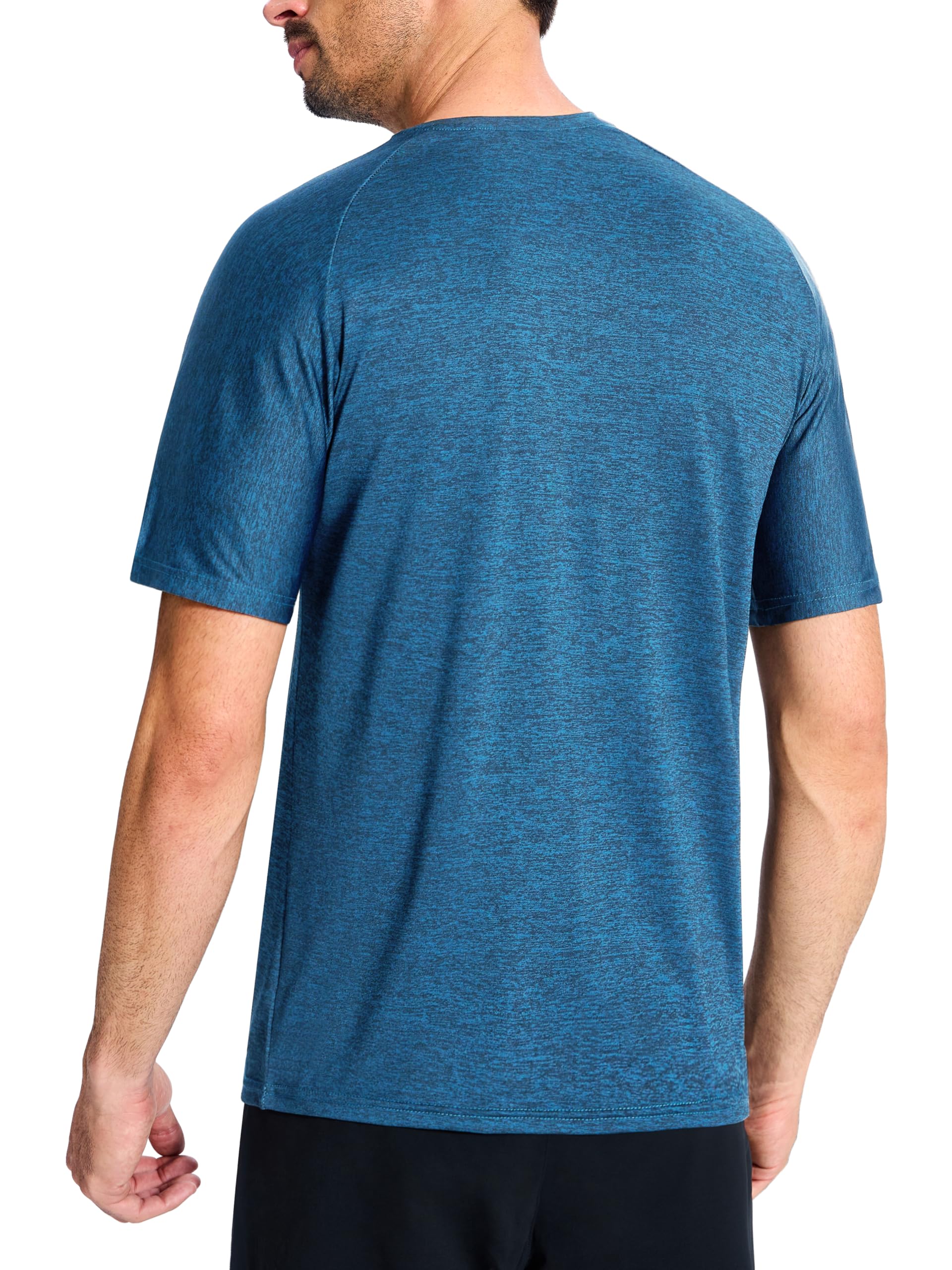Paquete de 3 camisetas de secado rápido que absorben la humedad para hombre, ligeras y transpirables, camisetas deportivas para gimnasio, correr, manga corta