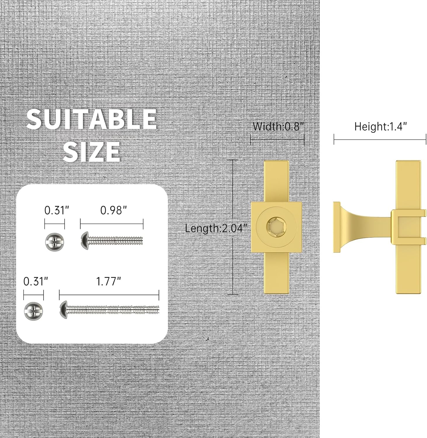 FILTA 2 Inch (55MM) Gold 10 Pack Cabinet Knobs,Gold Kitchen Knobs for Cabinets T Bar Knobs Kitchen Cabinet Handles and Knobs Cabinet Hardware for Cabinets Cupboard Drawer