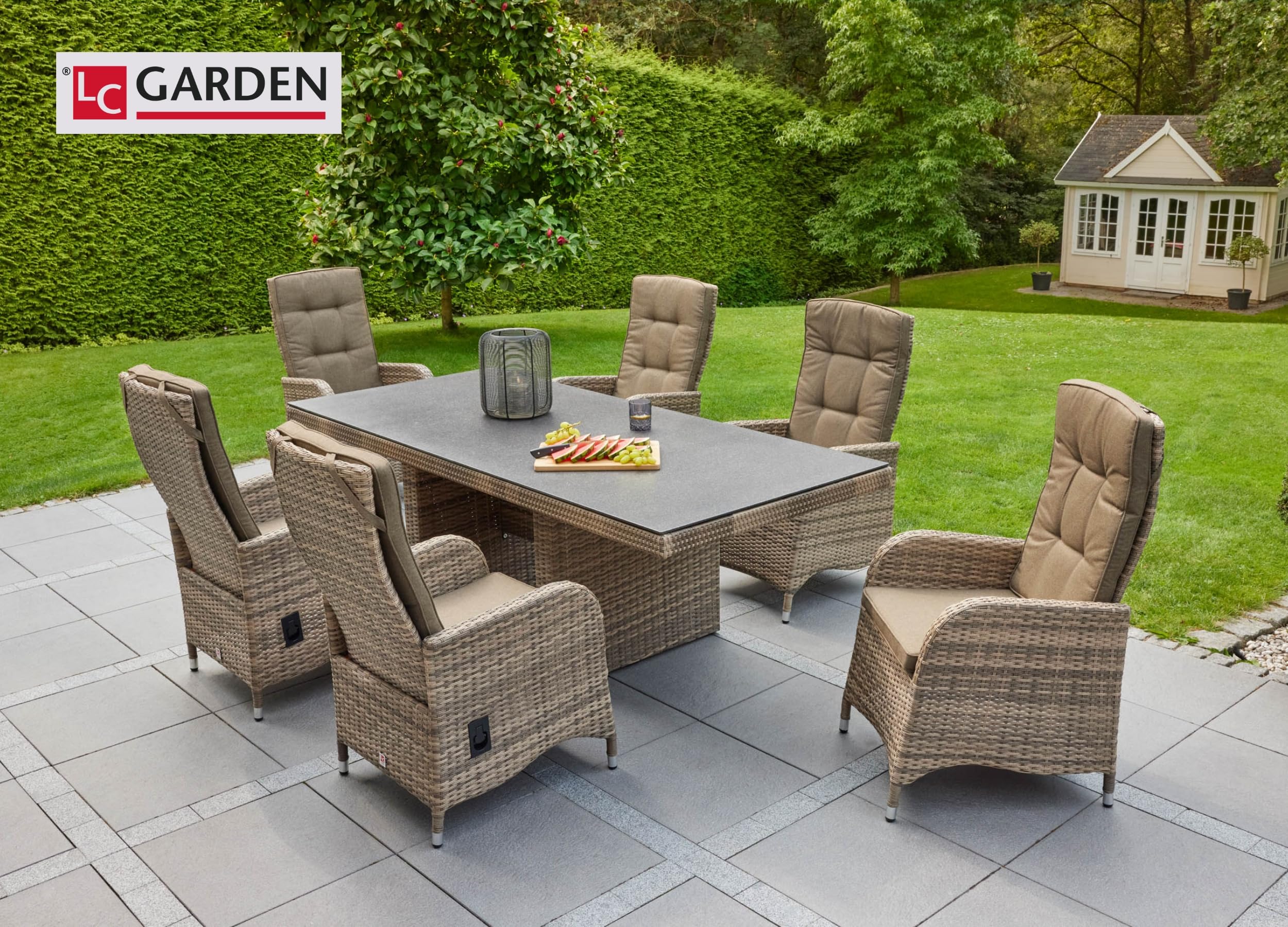 Honbeanify LC Garden »Turin« Dining Positionsstuhl Verstellsessel Natur