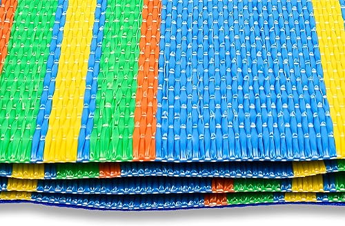 Miniatura 28 de Alfombrilla a rayas Camco con correa, Azul/Verde