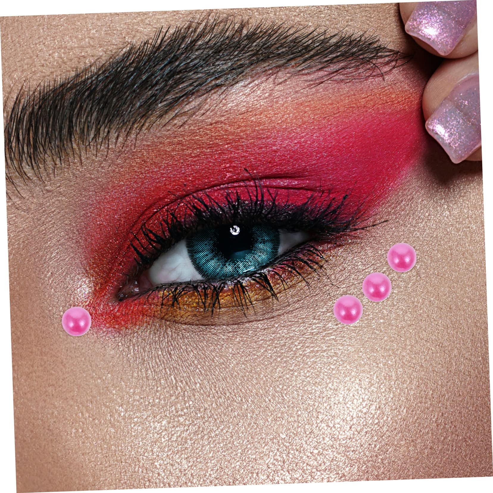 Housoutil 4sets Facial Diamond Sticker Gems Diamond Sticker Clear Rhinestones Gem Adults Rhinestone Face Acrylic Colorful 10sheets*4