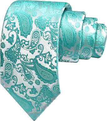 GUSLESON 3.15"8cm Fashion Paisley Ties Mens Woven Jacquard Necktie for Wedding