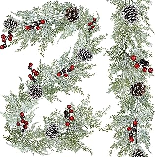 25 Small Kitchen Ideas That Make Tight Spaces Feel Bigger 145 Winly 2 Pcs Artificial Snowy Cedar Garland with Pine Cones and Red Berri...
