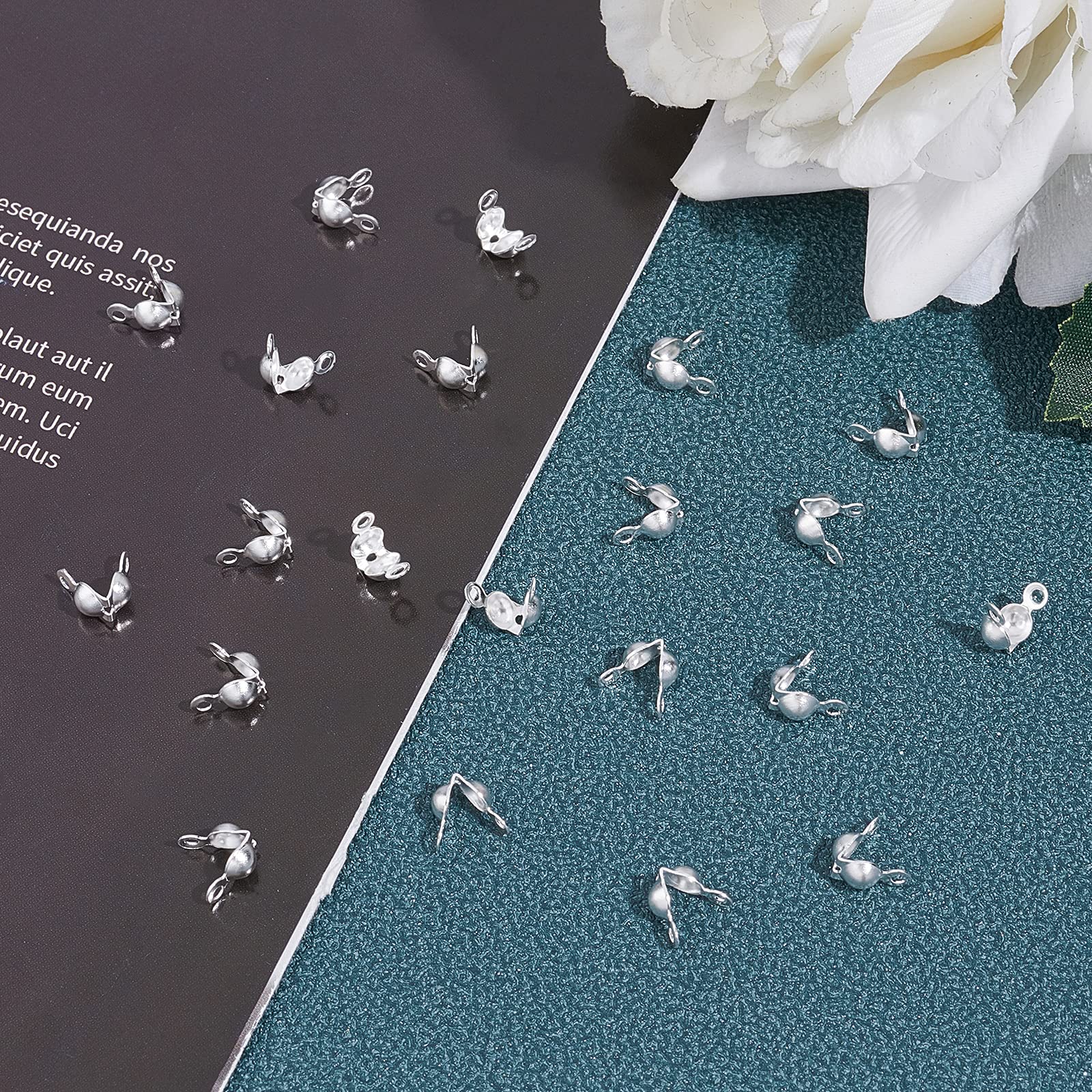 UNICRAFTALE 50 Calotte Per Perline Dorate In Acciaio Inox – Coperchi Per Nodi 5x3mm, Foro 1mm