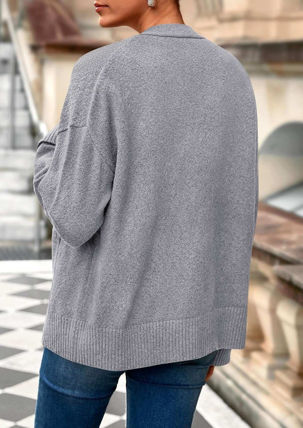 PRETTYGARDEN Women's 2026 Oversized Cardigan Sweaters Trendy Chunky Knit Long Sleeve V Neck Button Down Fall Winter Outfits - Image 4