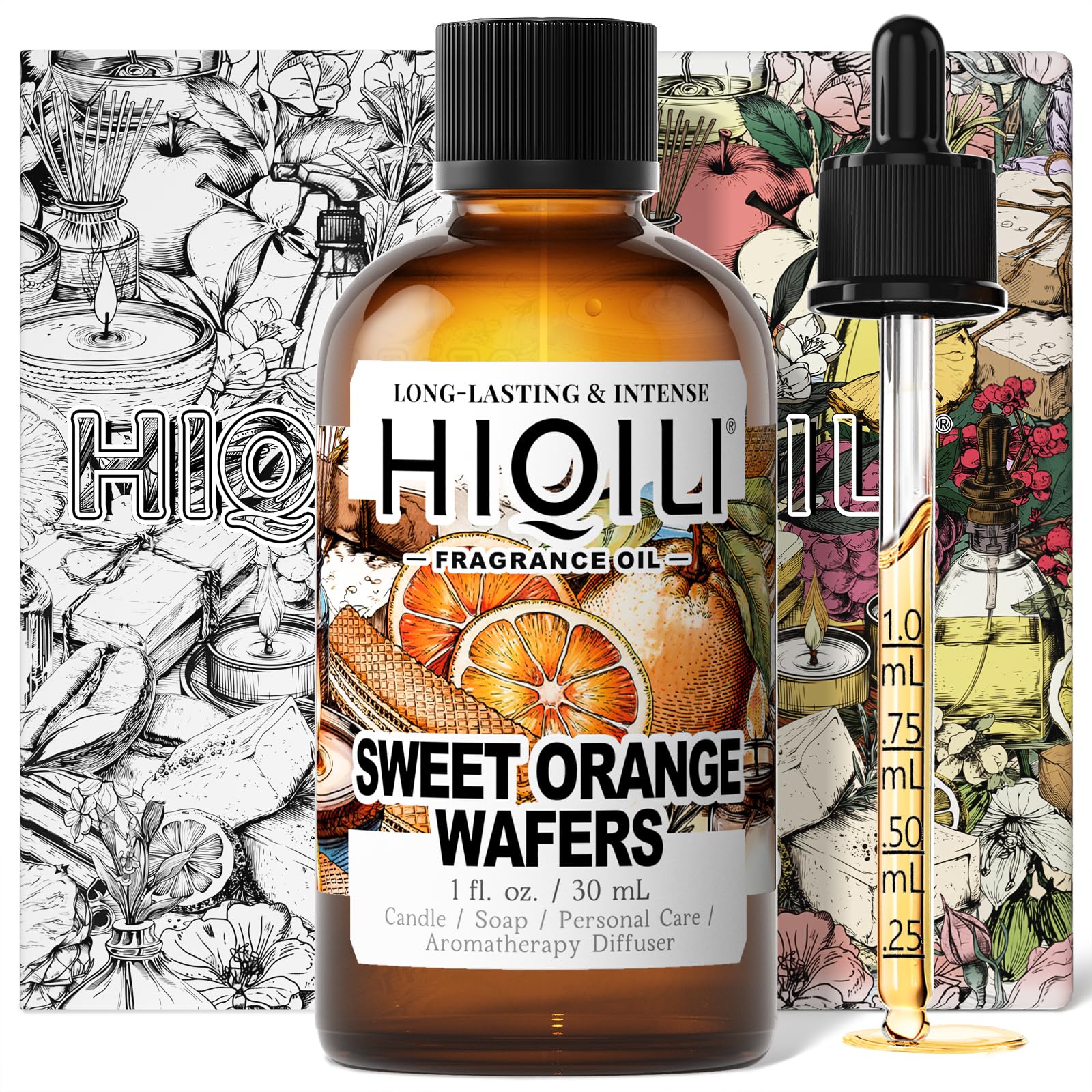 HIQILI Sweet Orange Wafers Fragrance Oil for Diffusers, DIY Candles &amp; Soaps