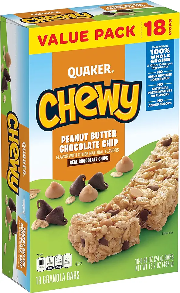 Quaker Chewy Peanut Butter Chocolate Chip Granola Bars, 15.2 OZ