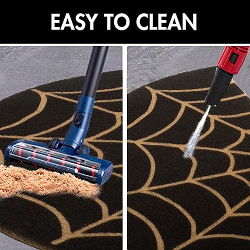 Miniatura 5 de Tapete de fibra de coco oscuro con telaraña, medio círculo, antideslizante, de bienvenida, decoración de Halloween, 17 x 29 pulgadas