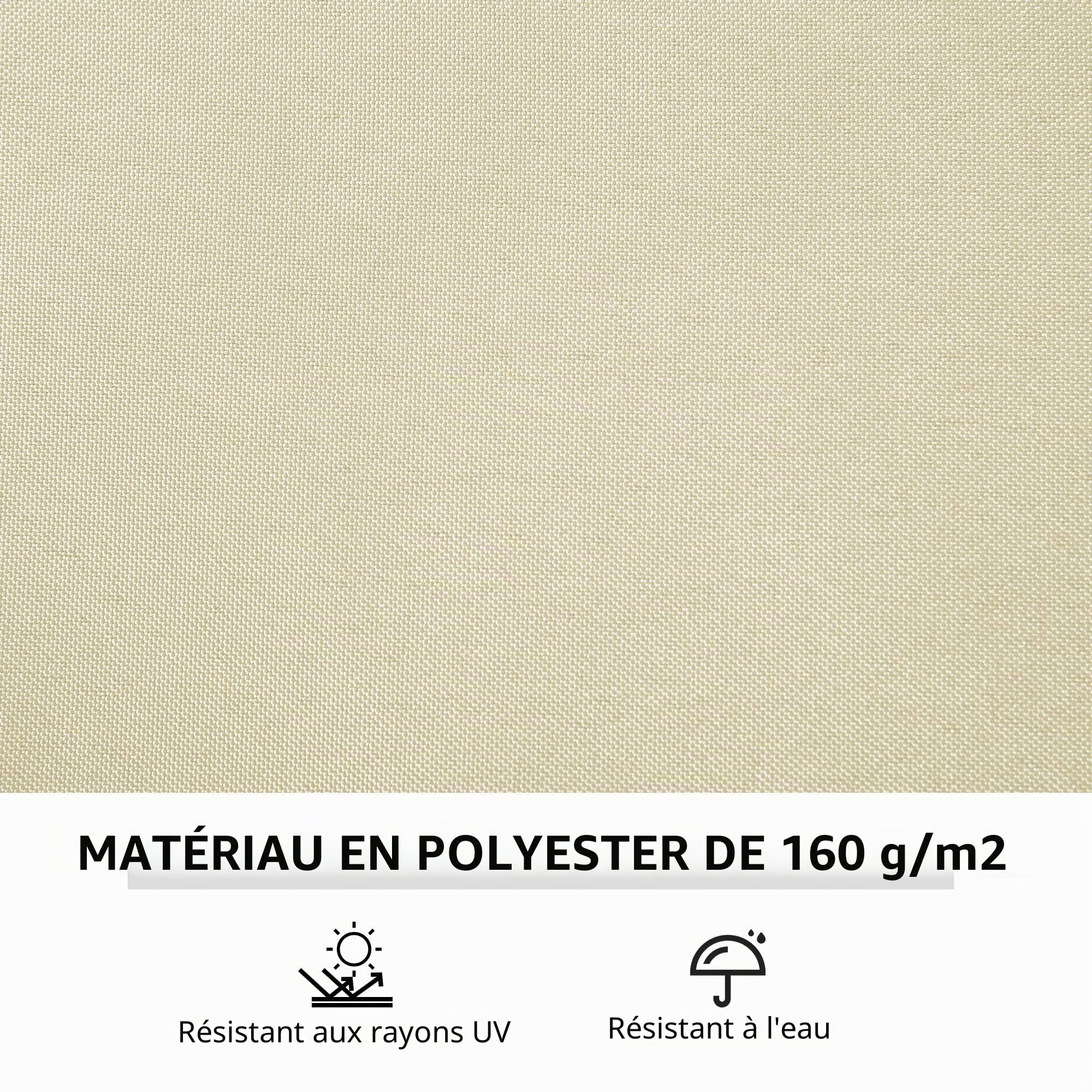 Outsunny Mur Latéral 4 Pièces pour Pavillon 3x3m 302x205cm Blanc Crème