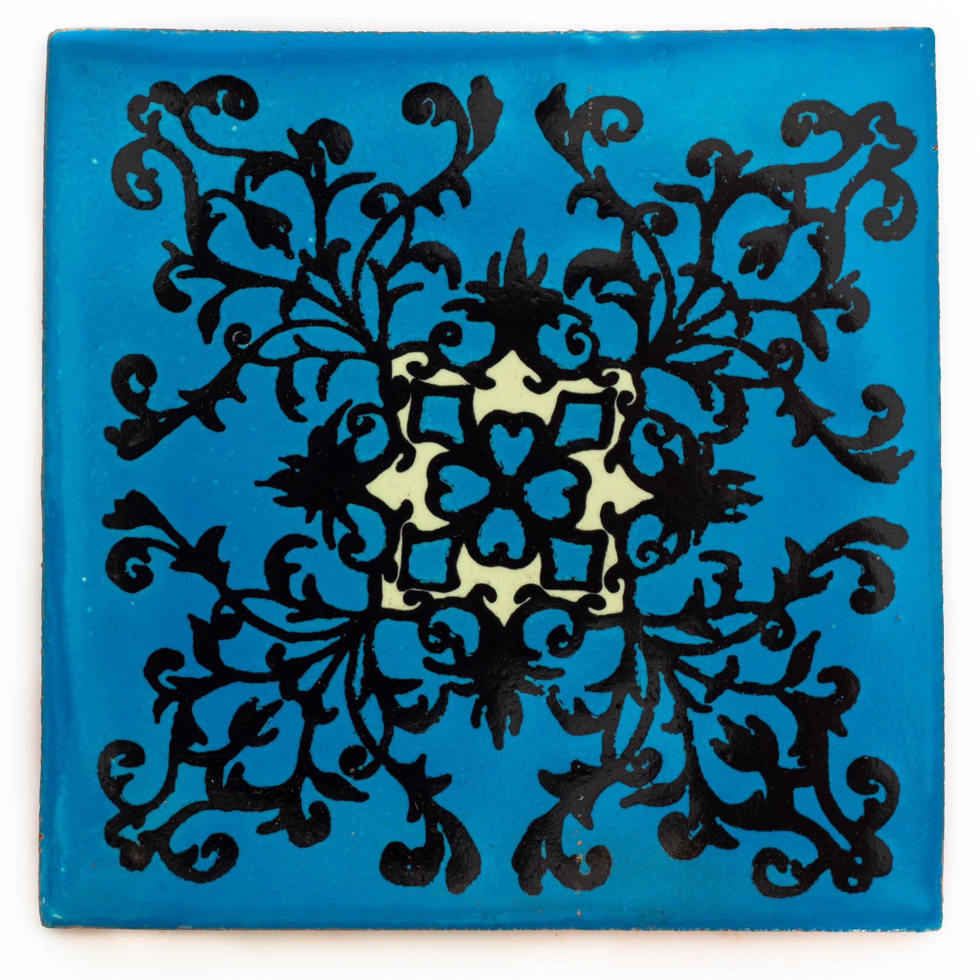 Tumia Lac Light Handmade Mexican Talavera Tile - Authentic Style Alberto Ceramic Tiles For Crafts, Backsplashes And Home Improvement - Tile 90 Pack