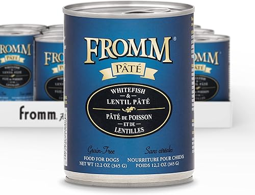 Fromm Whitefish & Lentejas Paté Comida para perros  Comida húmeda premium para perros  Receta de pescado blanco  Caja de 12 latas