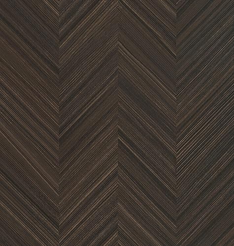 Miniatura 10 de Wallercity Papel tapiz de espiga marrón de 24 x 118 pulgadas, papel tapiz de rayas modernas, papel tapiz de grano de madera para gabinetes, papel de