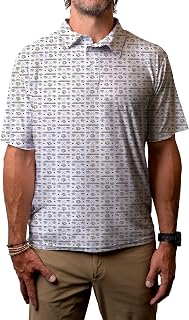 NHL Mens NHL Officially Licensed Short Sleeve Performance Polo All Over Print White