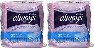 Always Dailies Thin Regular 20 Count - 2 Pack