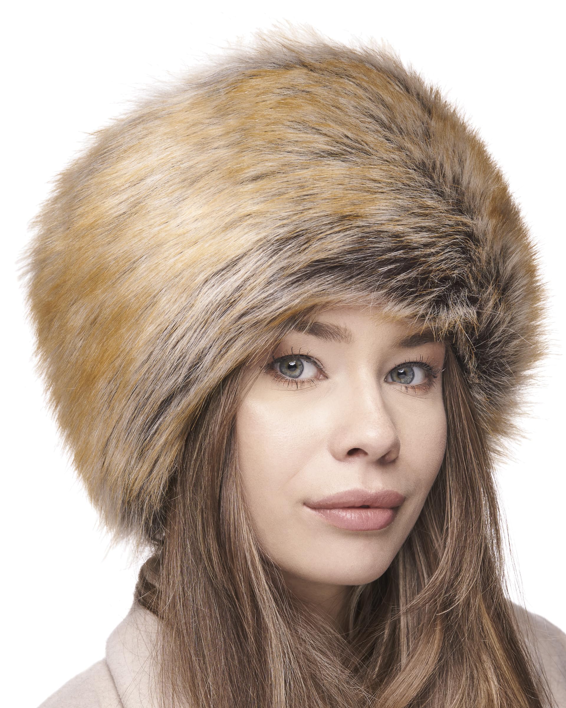 Futrzane Women's Ginger Classic Classic Cossack Hat - Faux Fur Hats For - Warm Furry Russian Hat (S, )