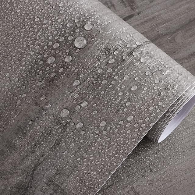VANISA Peel and Stick Grey Wood Wallpaper 40.6×300cm Wood Grain Self Adhesive Vinyl Contact Paper Vintage Wood Stick on Wallpaper Kitchen Cabinet Shelf Decoration Coverings